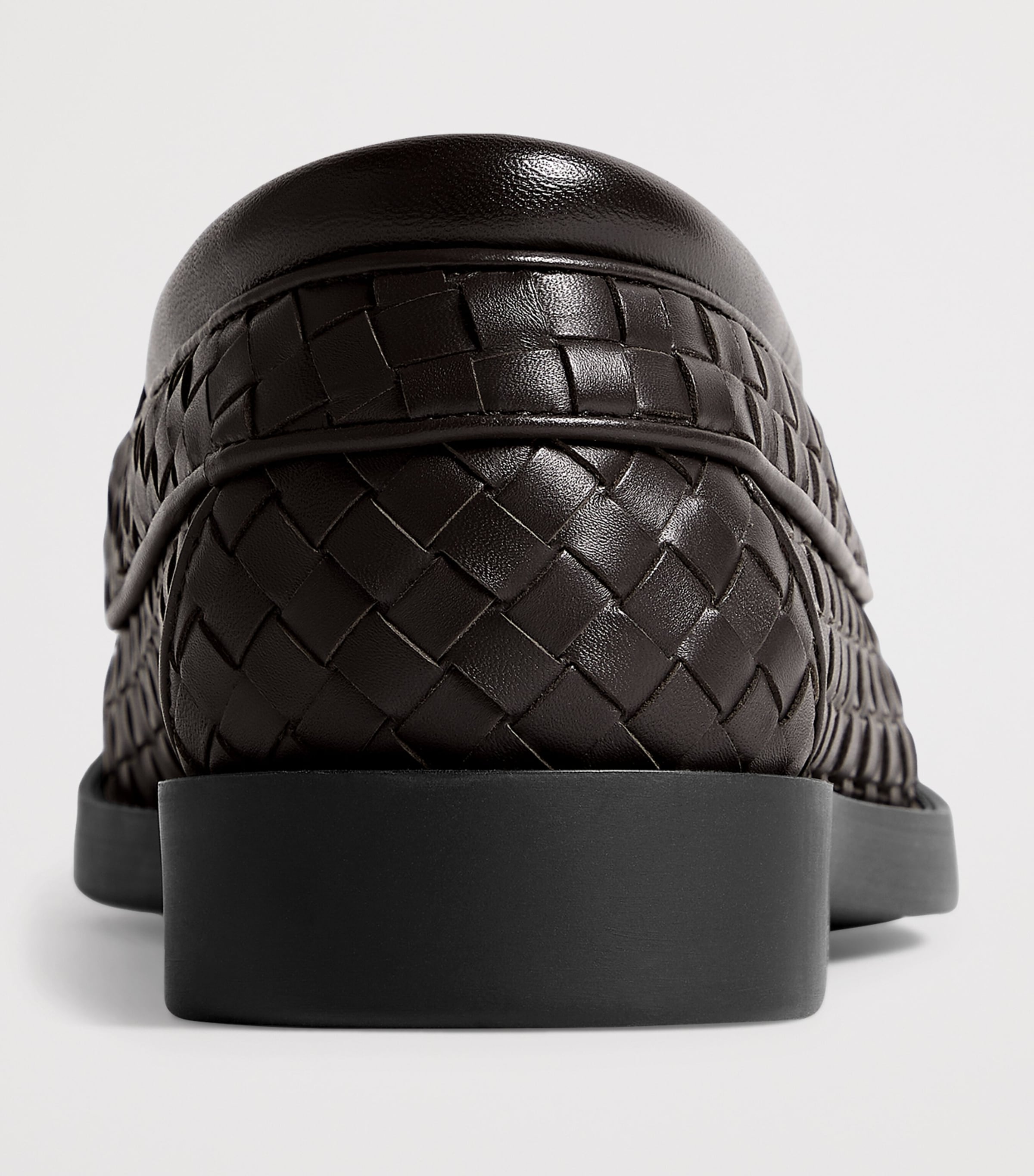 Bottega Veneta Leather Intrecciato Lace-Up Loafers Image 4