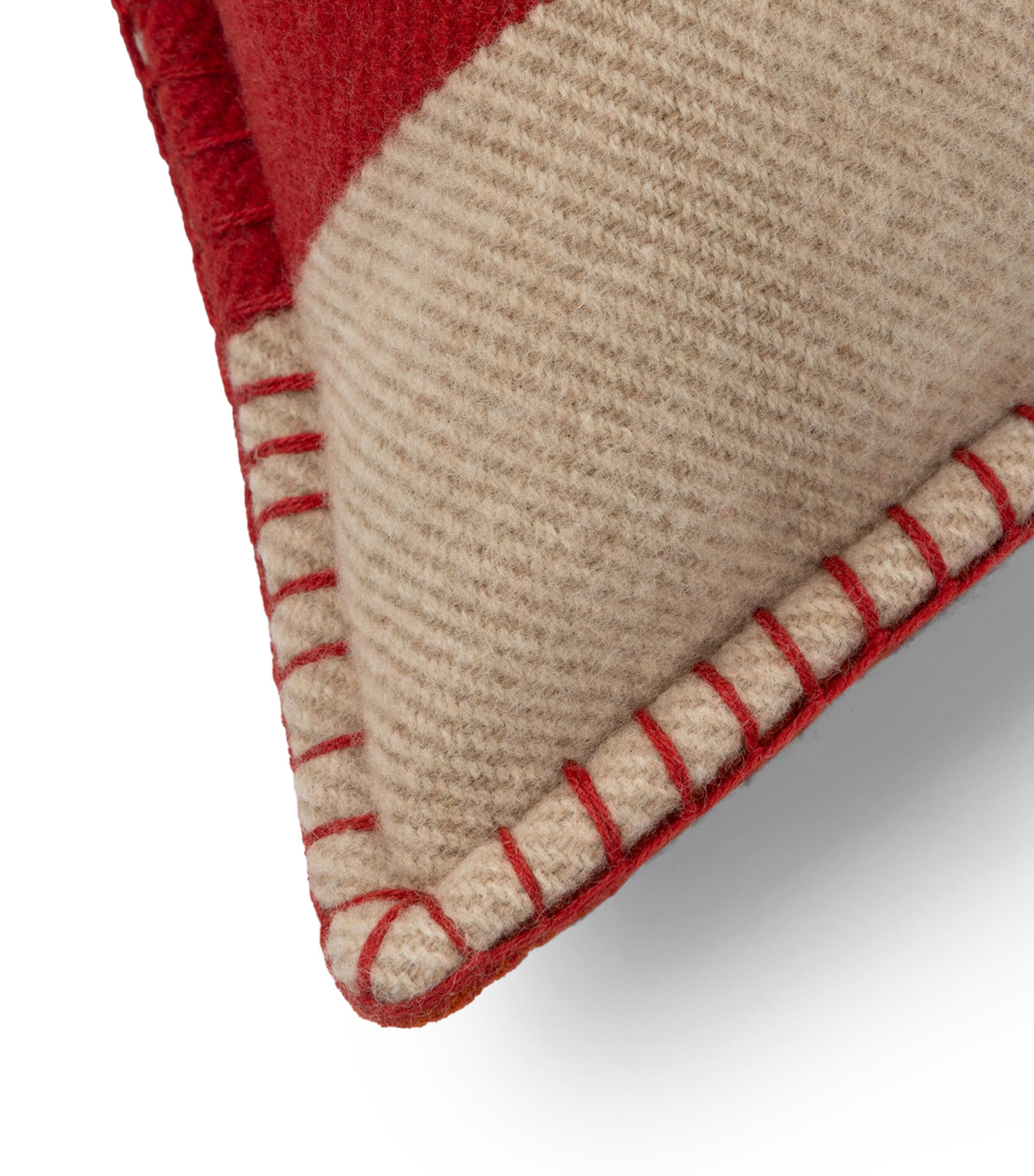 Begg x Co Merino Wool Kelsey Maze Cushion (51cm x 51cm) Red Neutral Image 2