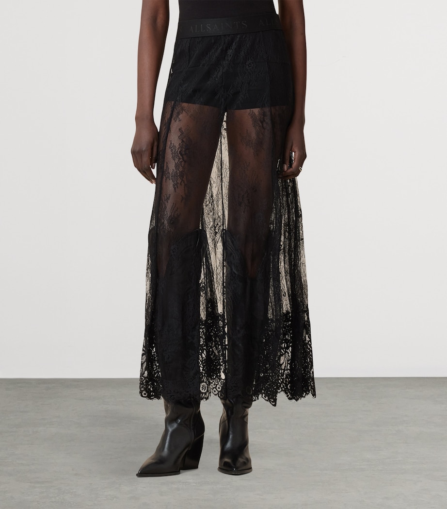Lace Arran Maxi Skirt BLACK Image 3
