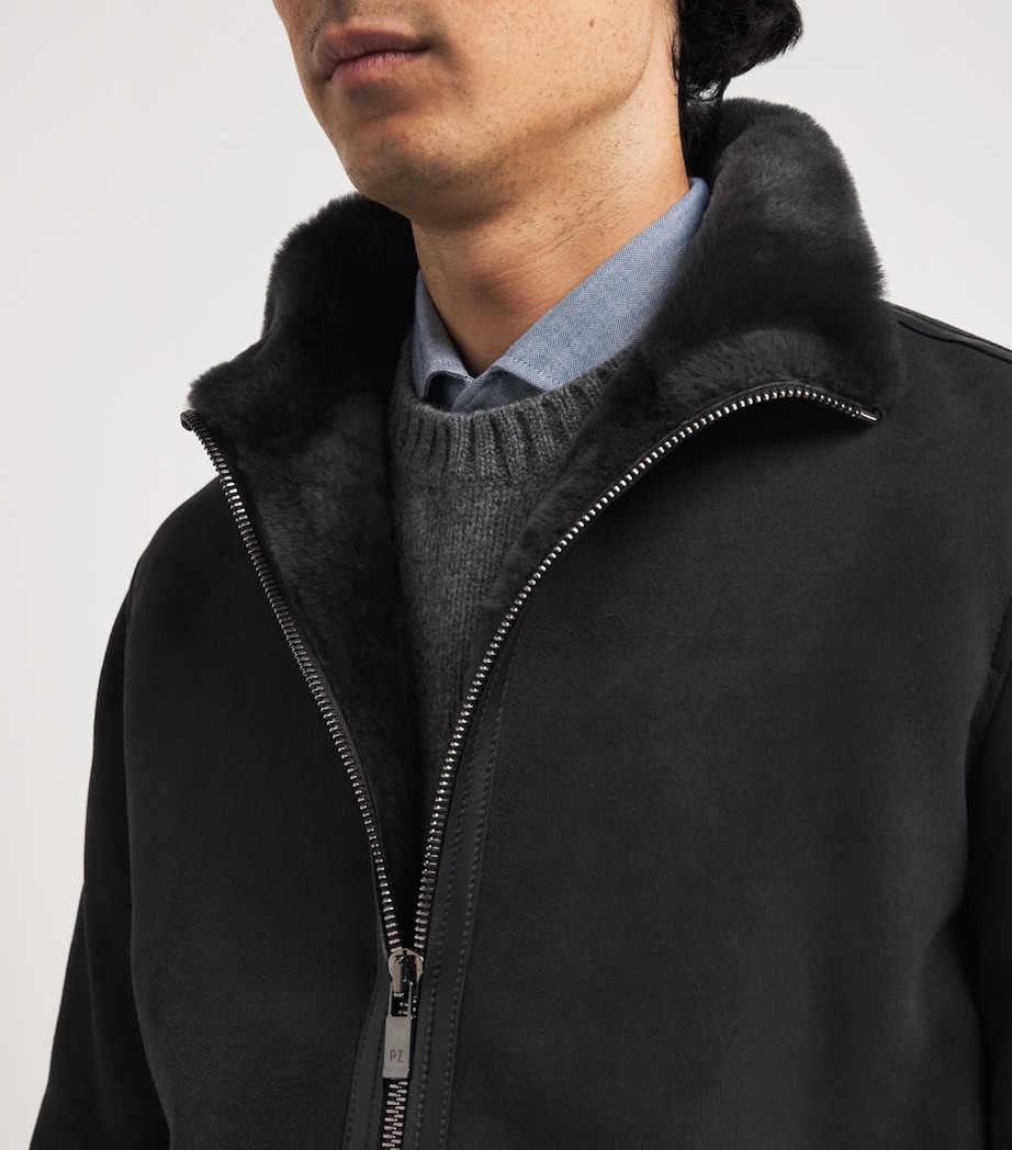 Suede Shearling Bomber Jacket 31 DARK GREY Image 6