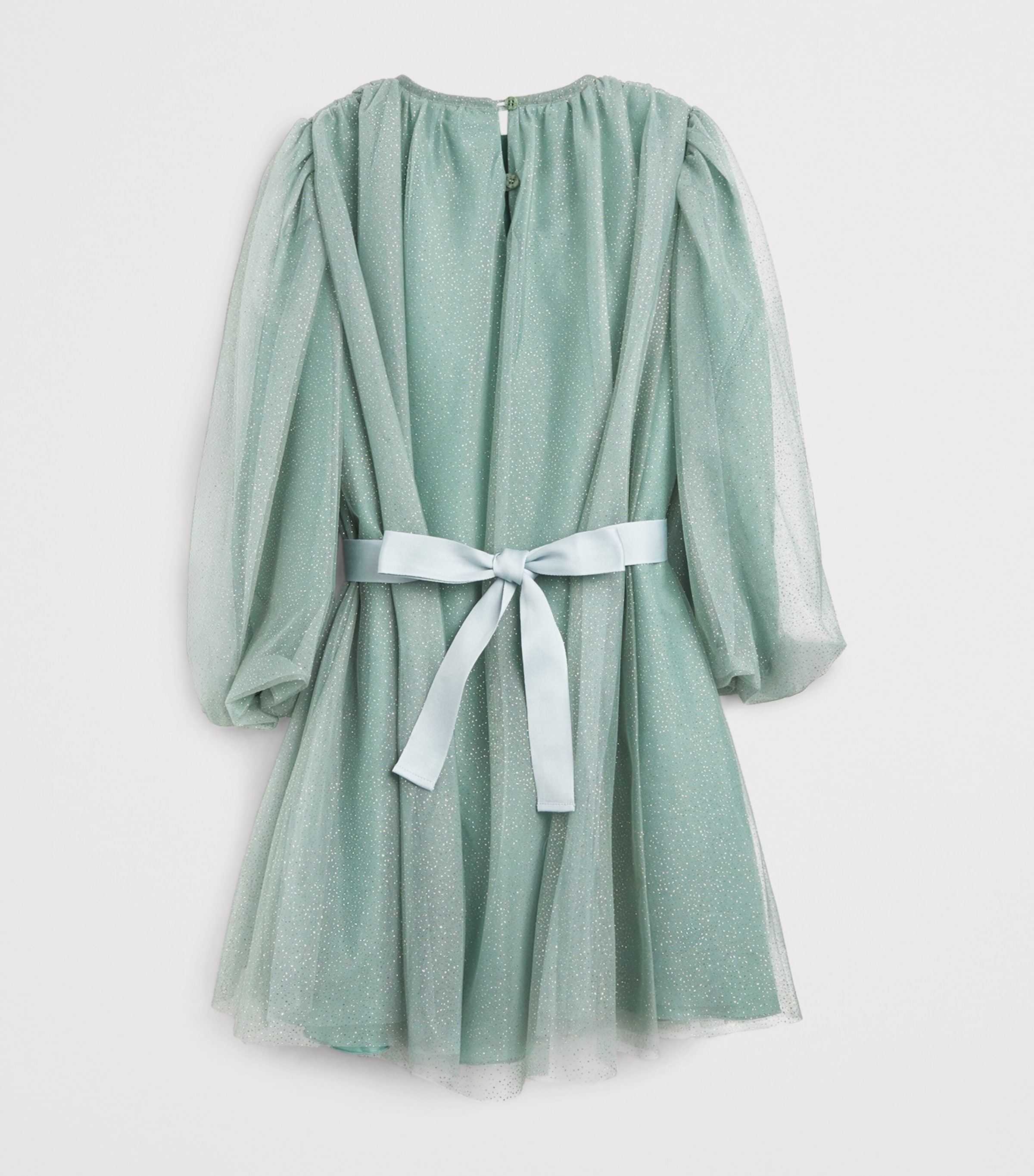 Tulle Glitter Dress (2-14 Years) 511OREGANO GREEN Image 2