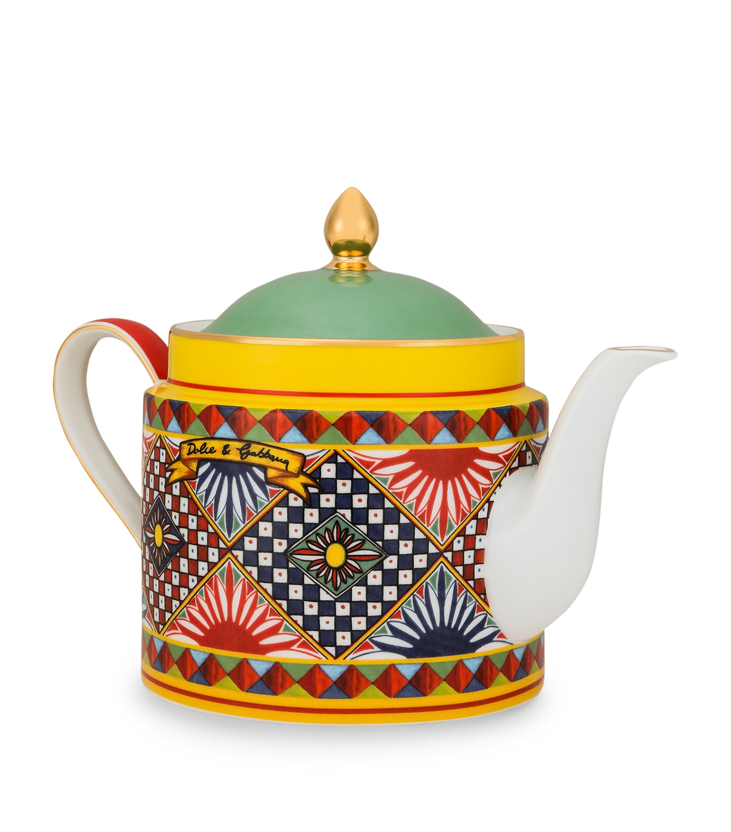 Porcelain Carretto Teapot UC037-ARANCIO/BLU/AC Image 3