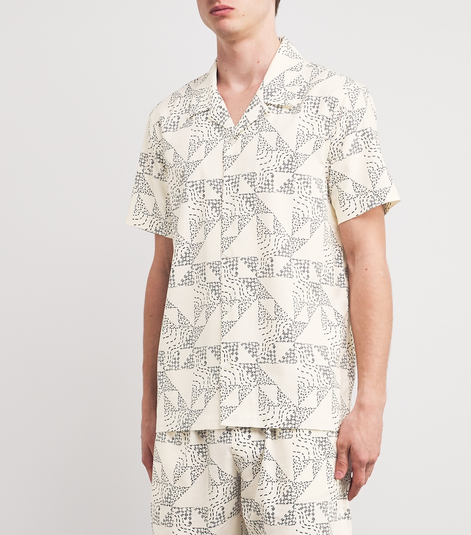 PAIGE Mens Printed Medina Shirt Alabaster/ocean Fl Image 3