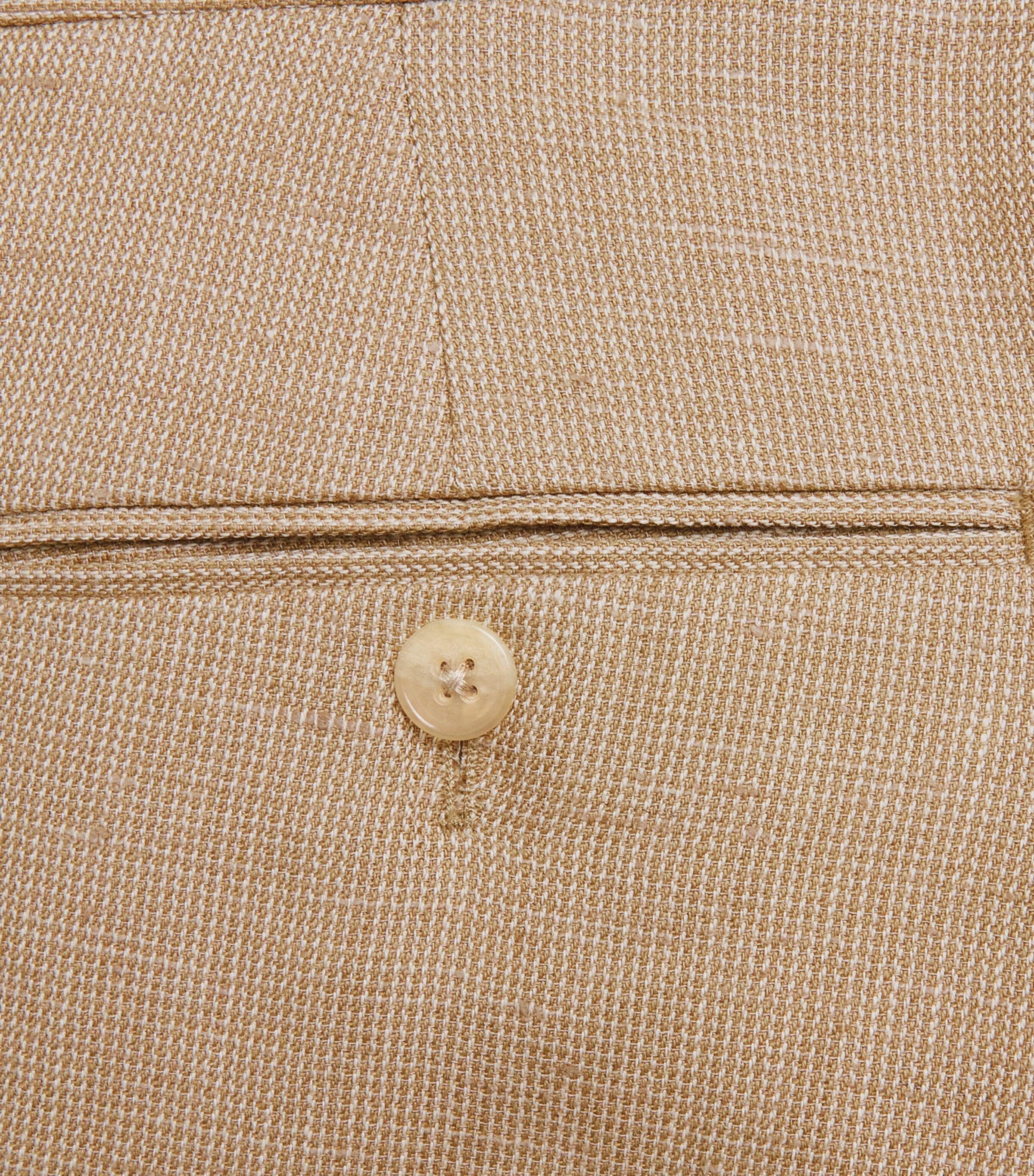 Ralph Lauren Purple Label Mens Linen-Silk-Cotton Tailored Trousers Khaki Mu Image 6