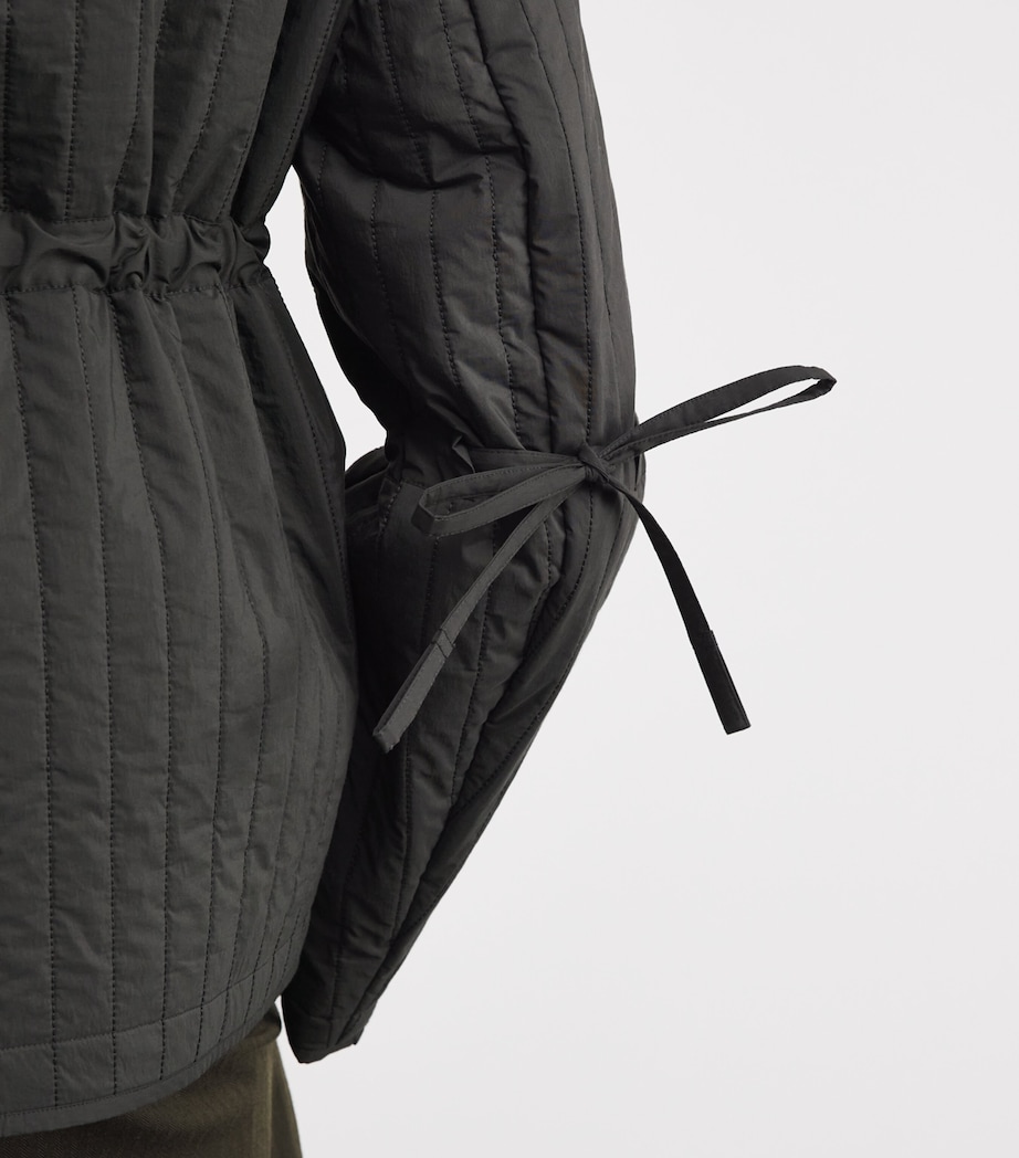 Wool Quilted Worker Jacket DARK GREEN Image 6