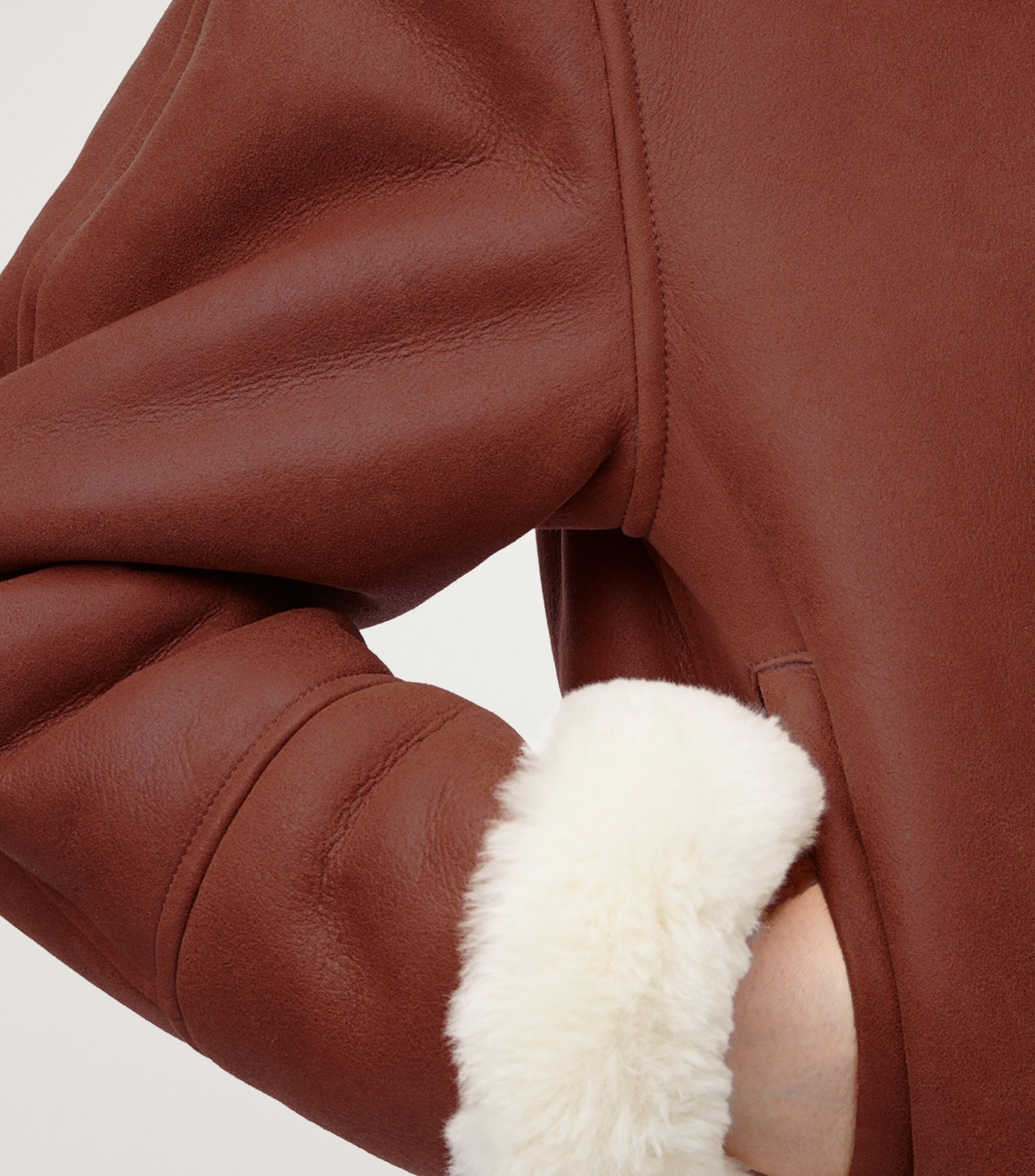 Shearling Jacket WHITE/BROWN Image 5