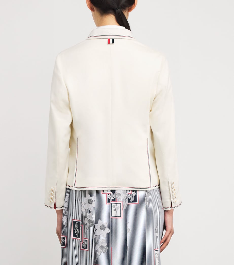 Cashmere Tricolour-Stripe Blazer WHITE Image 4