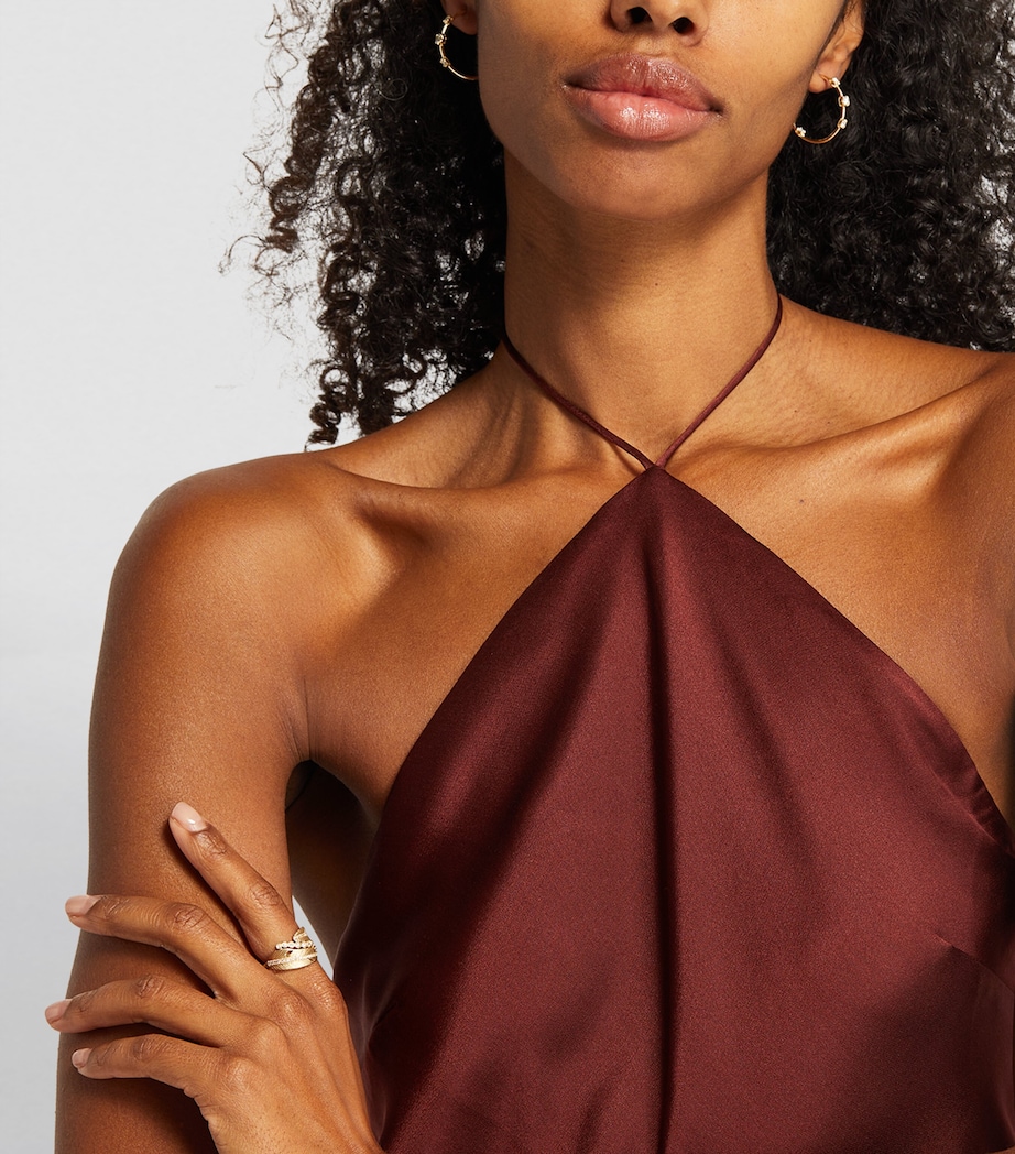 Yellow Gold and Diamond Sophia Hoop Earrings YELLOW GOLD Image 4