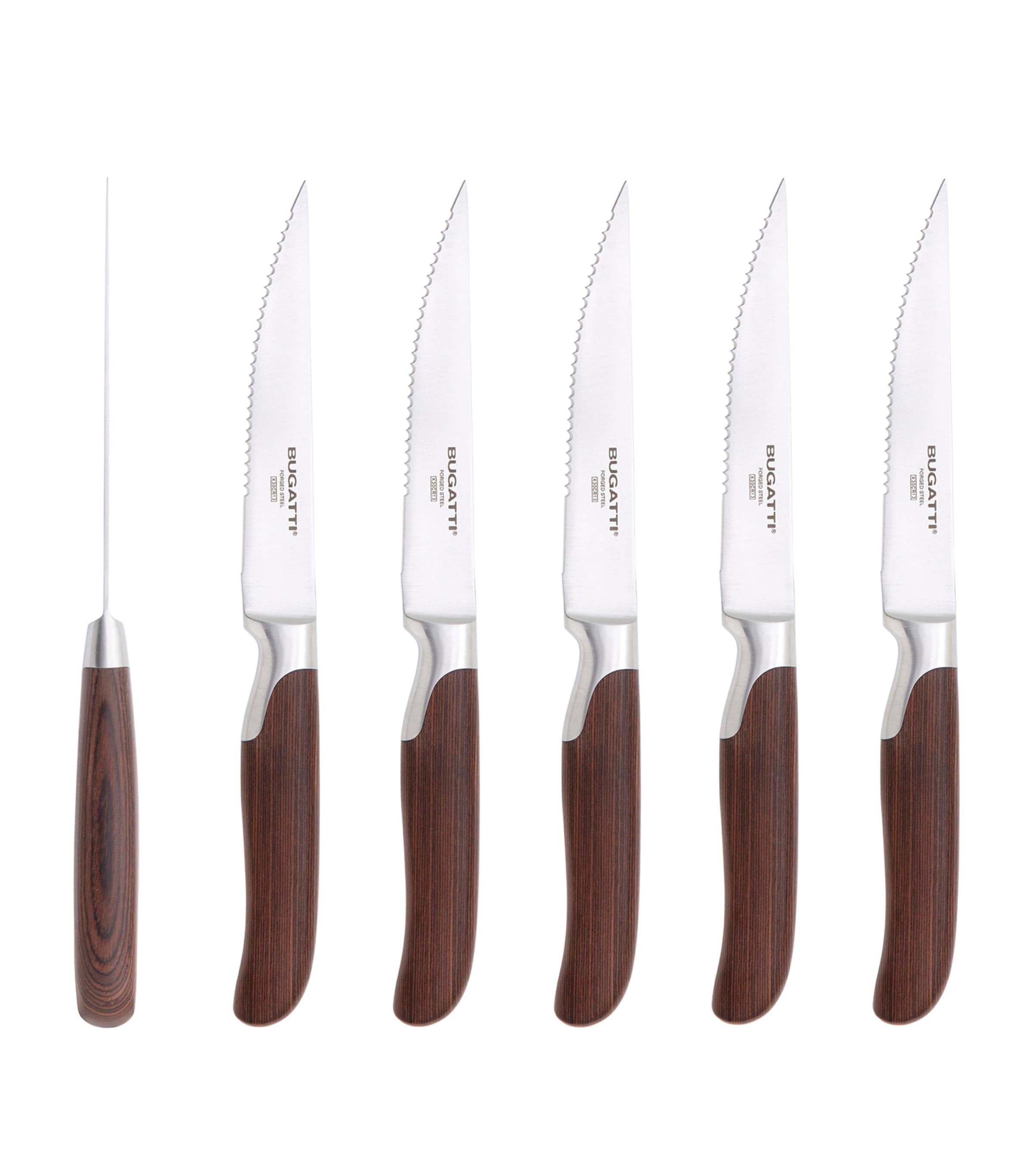 Bugatti Set Of 4 En Cruz Pakka Serrated Steak Knives
