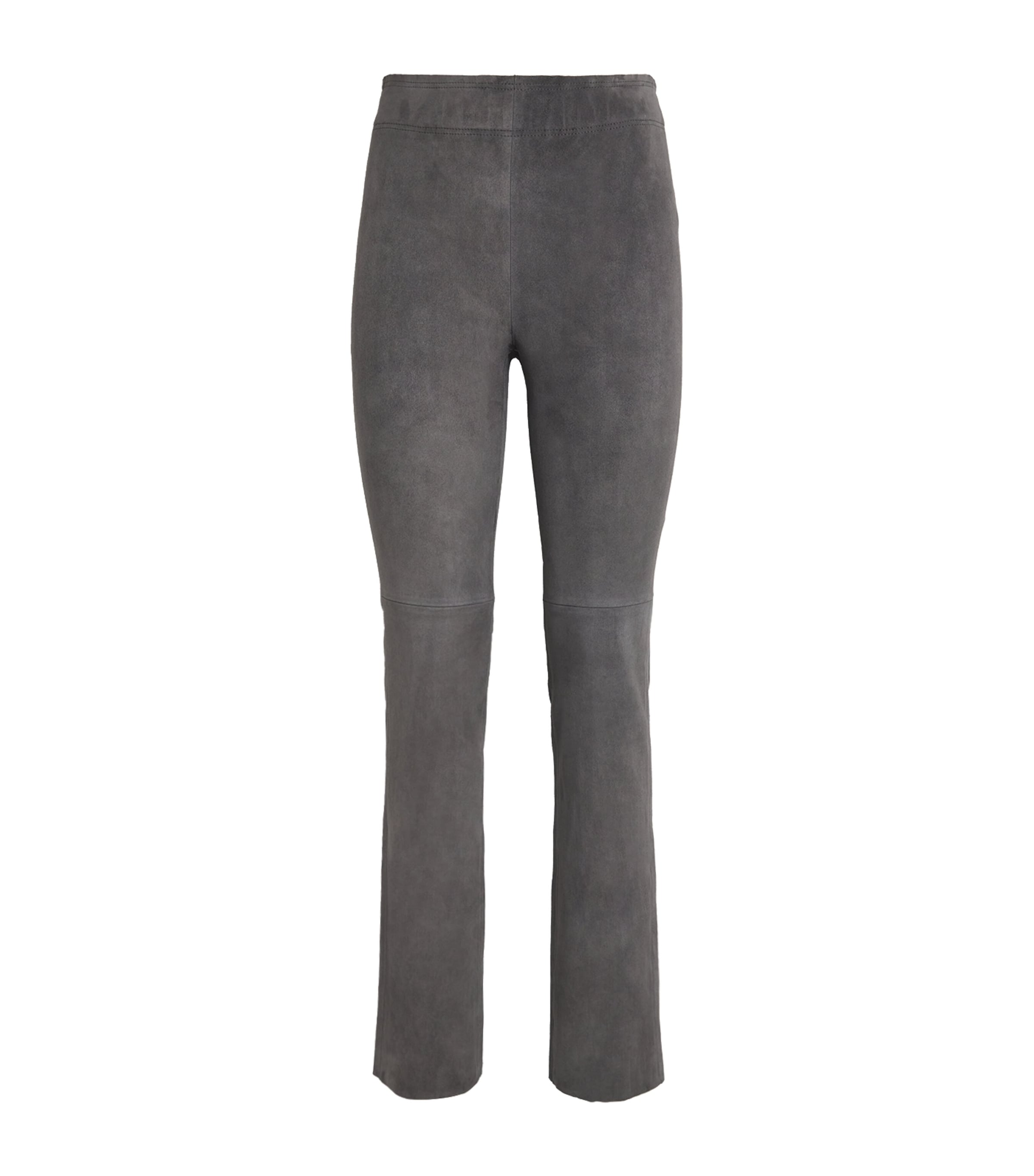 Iris Von Arnim Suede Philine Straight Trousers In Gray