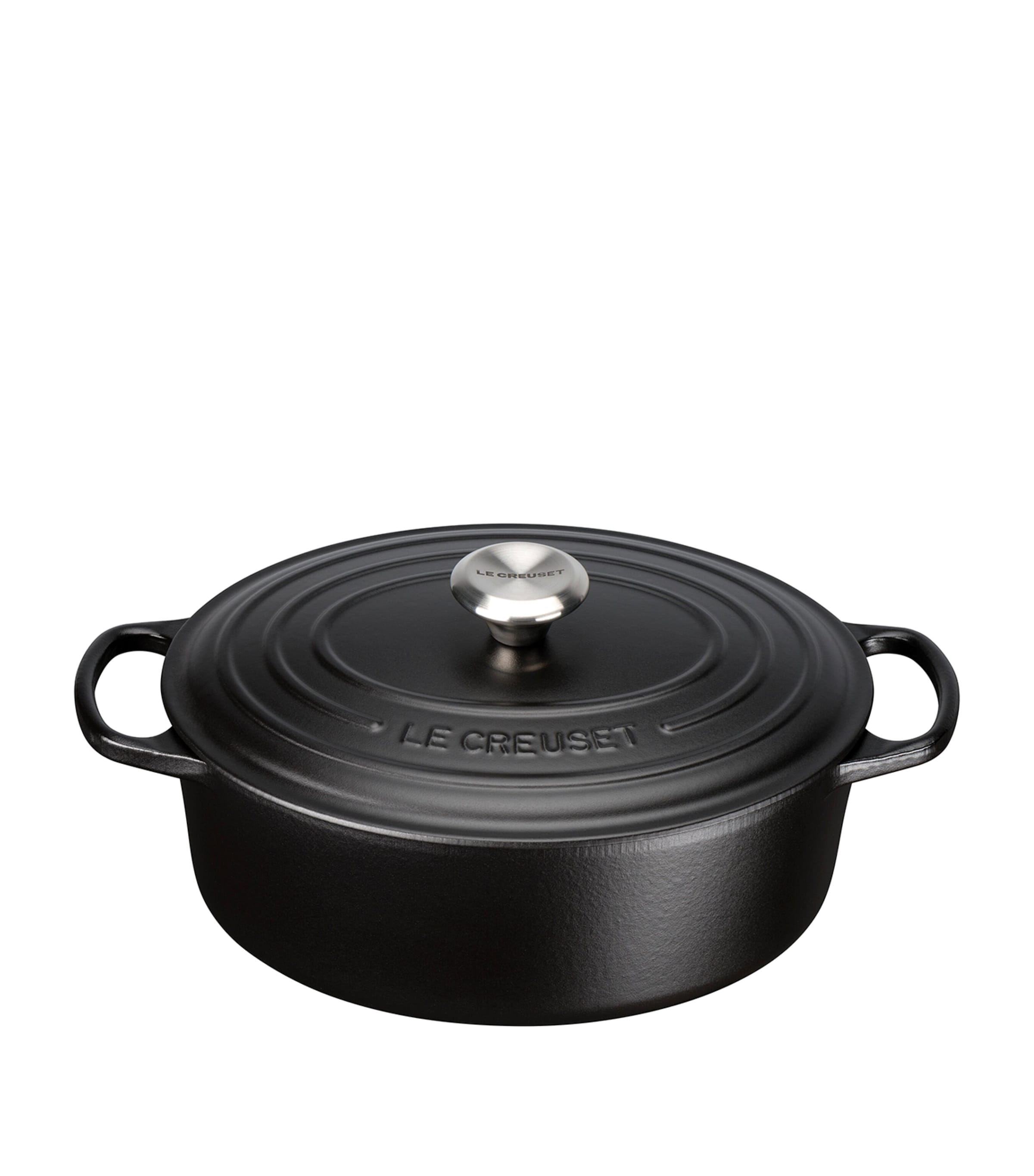 Le Creuset Signature Oval Cast-iron Casserole Dish In Black