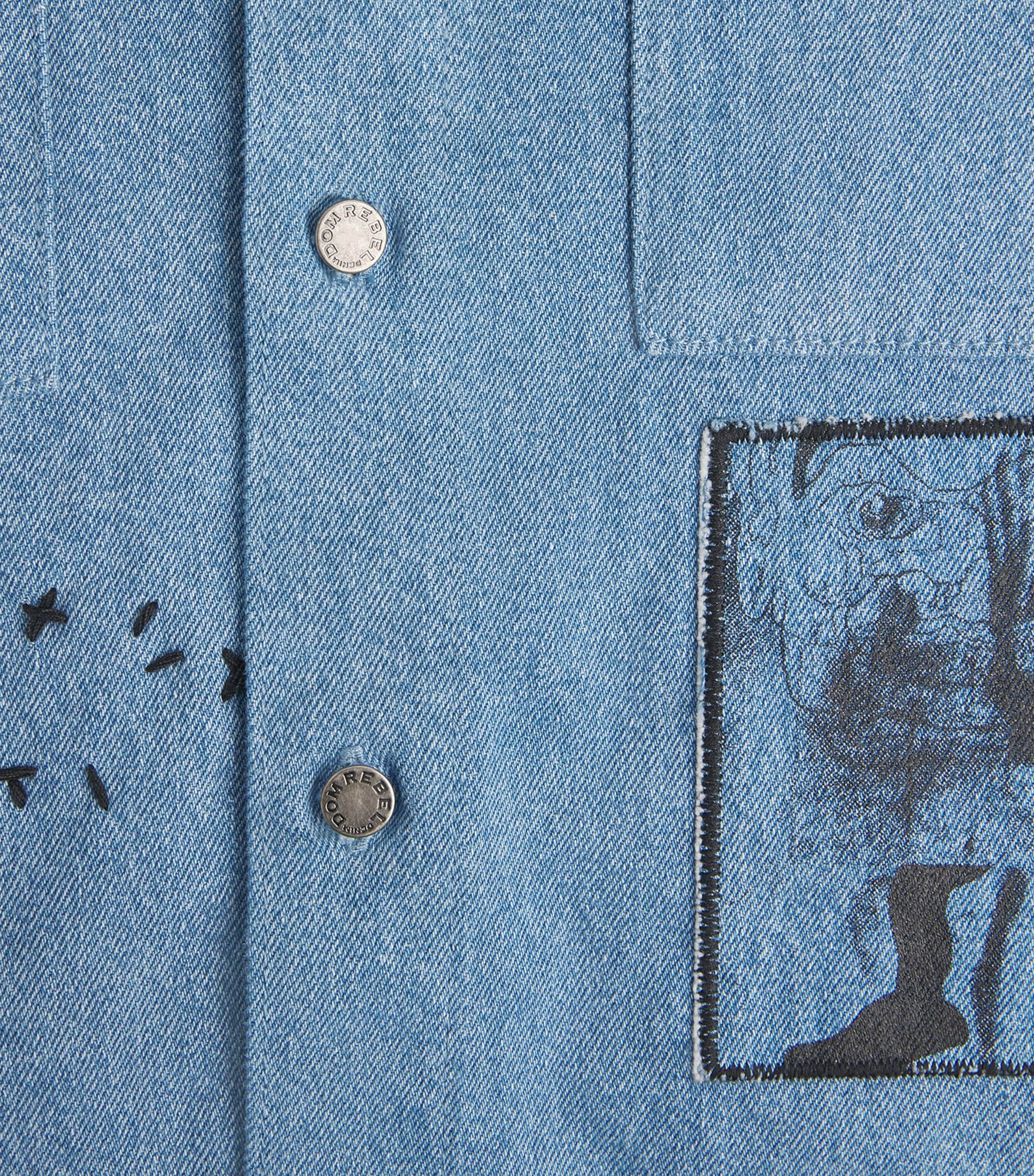 DOMREBEL Mens Denim Unskilled Worker Overshirt Denim Image 6