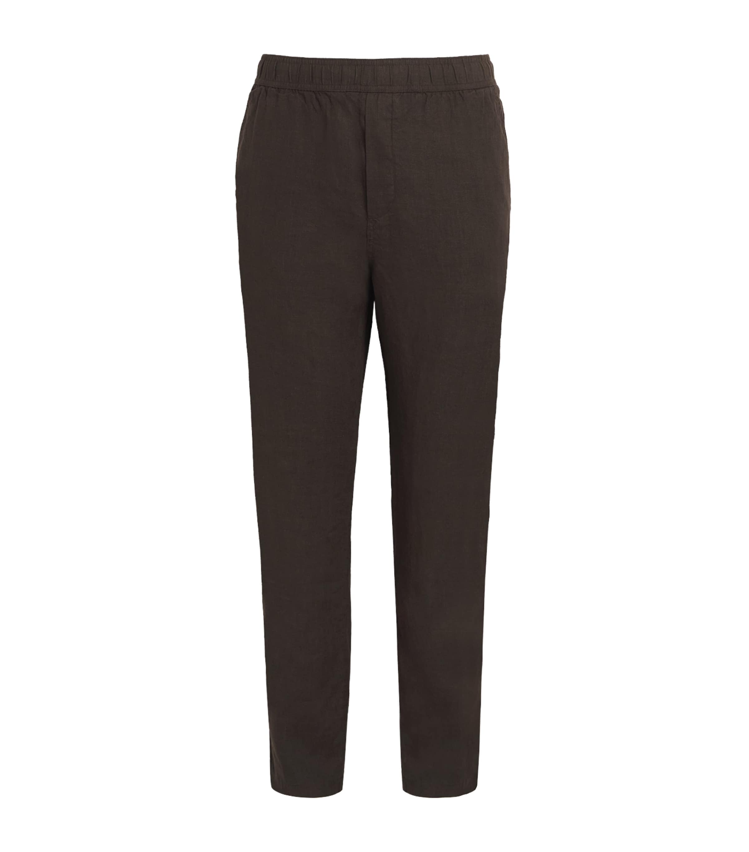 Samsøe Samsøe Mens Linen Sajabari Straight Trousers Turkish Coffee Image 1