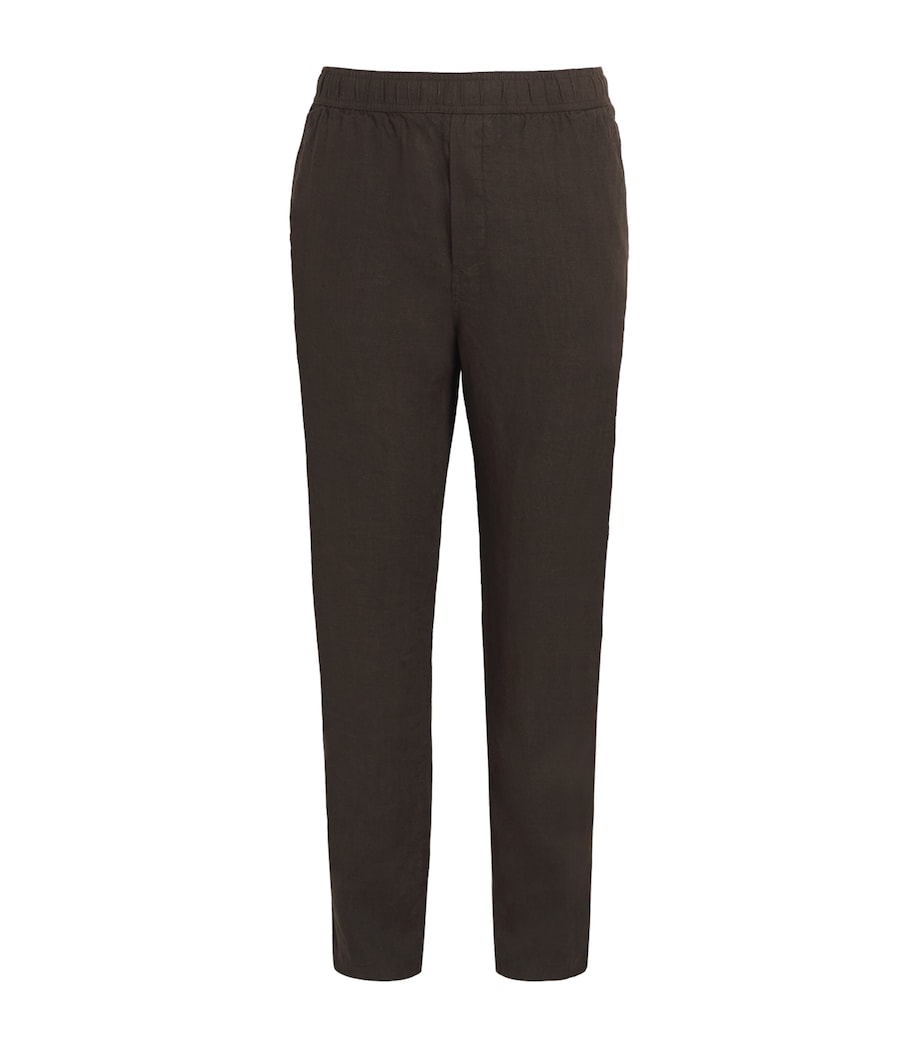Samsøe Samsøe Mens Linen Sajabari Straight Trousers Turkish Coffee Image 1