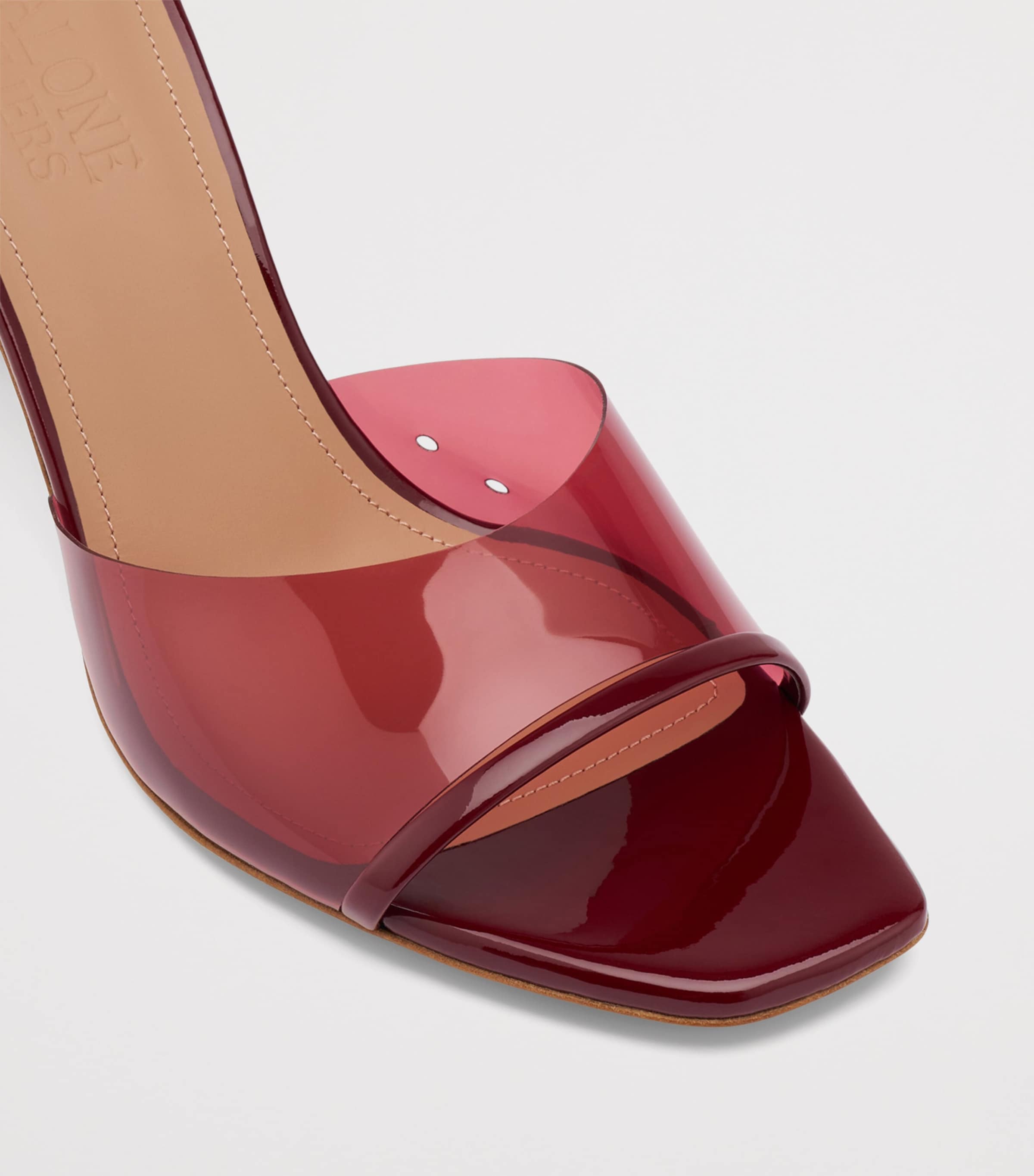 Malone Souliers Patent Leather Roxanne Heeled Mules 70 Rosewood Image 5