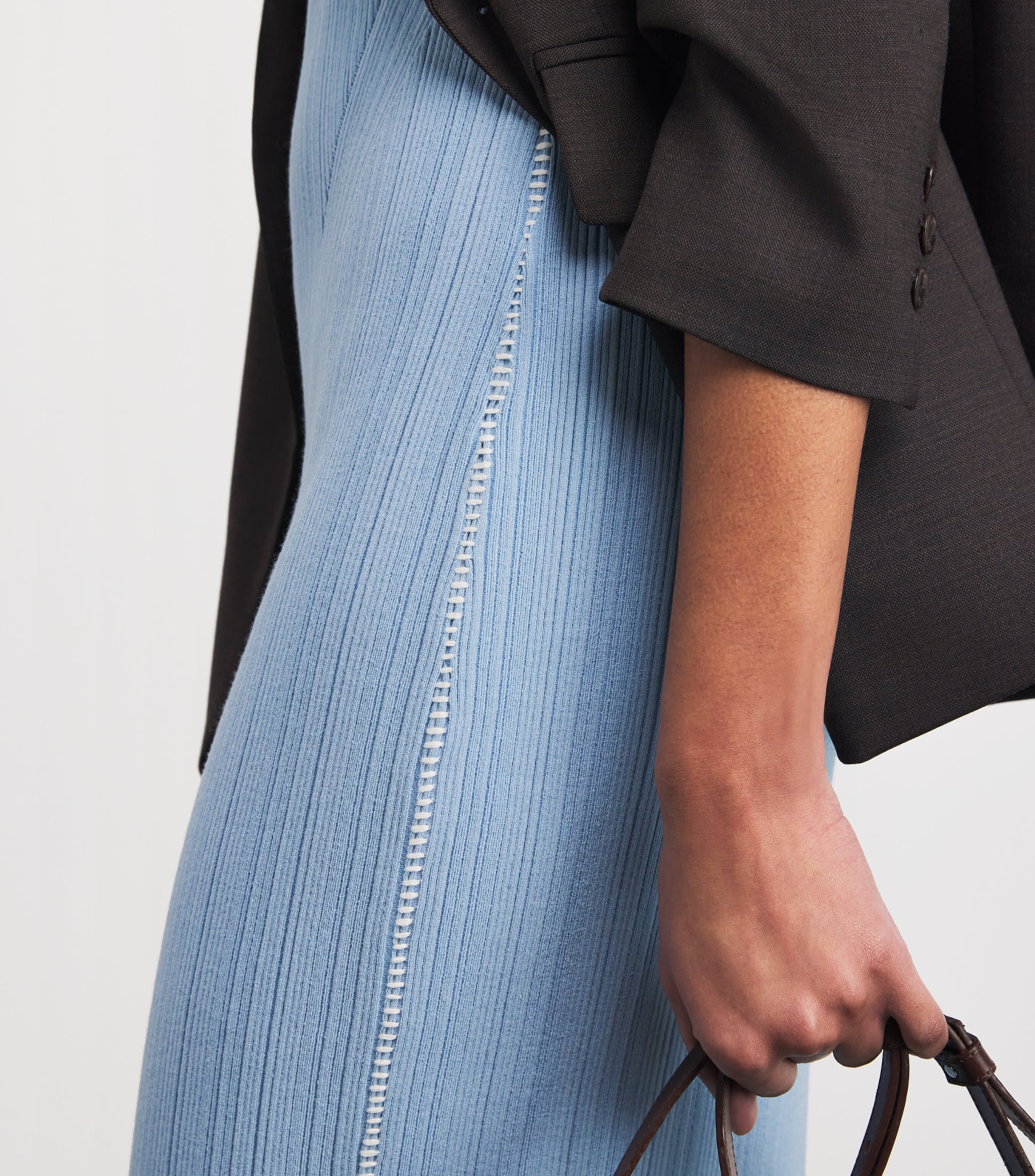 Rag & Bone Womens Ribbed Harper Midi Dress Sky Image 3