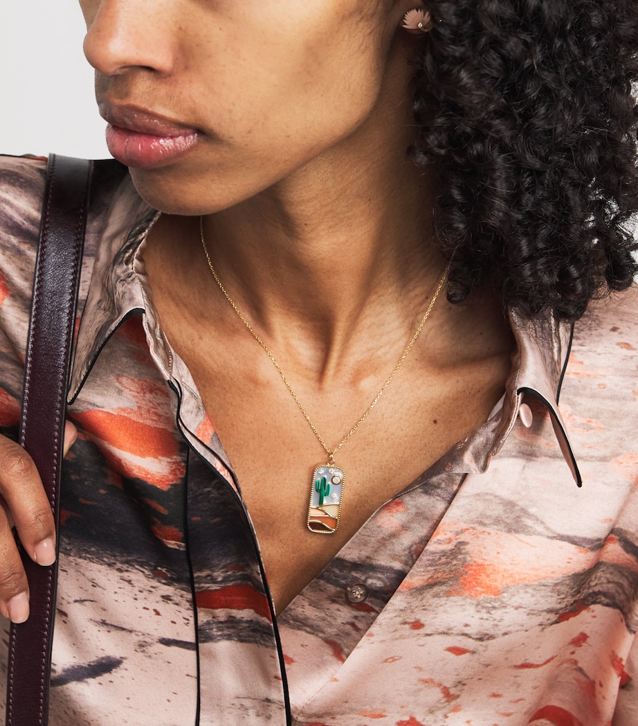 L'ATELIER NAWBAR Yellow Gold, Diamond and Mother-of-Pearl Cosmic Love The Cactus Necklace Yellow Gold Image 2