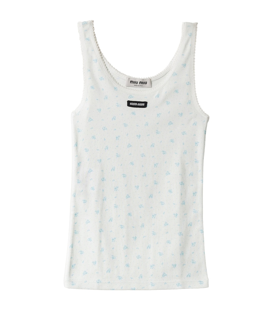 Cotton Jersey Ribbed Tank Top F0AZ1 Image 1