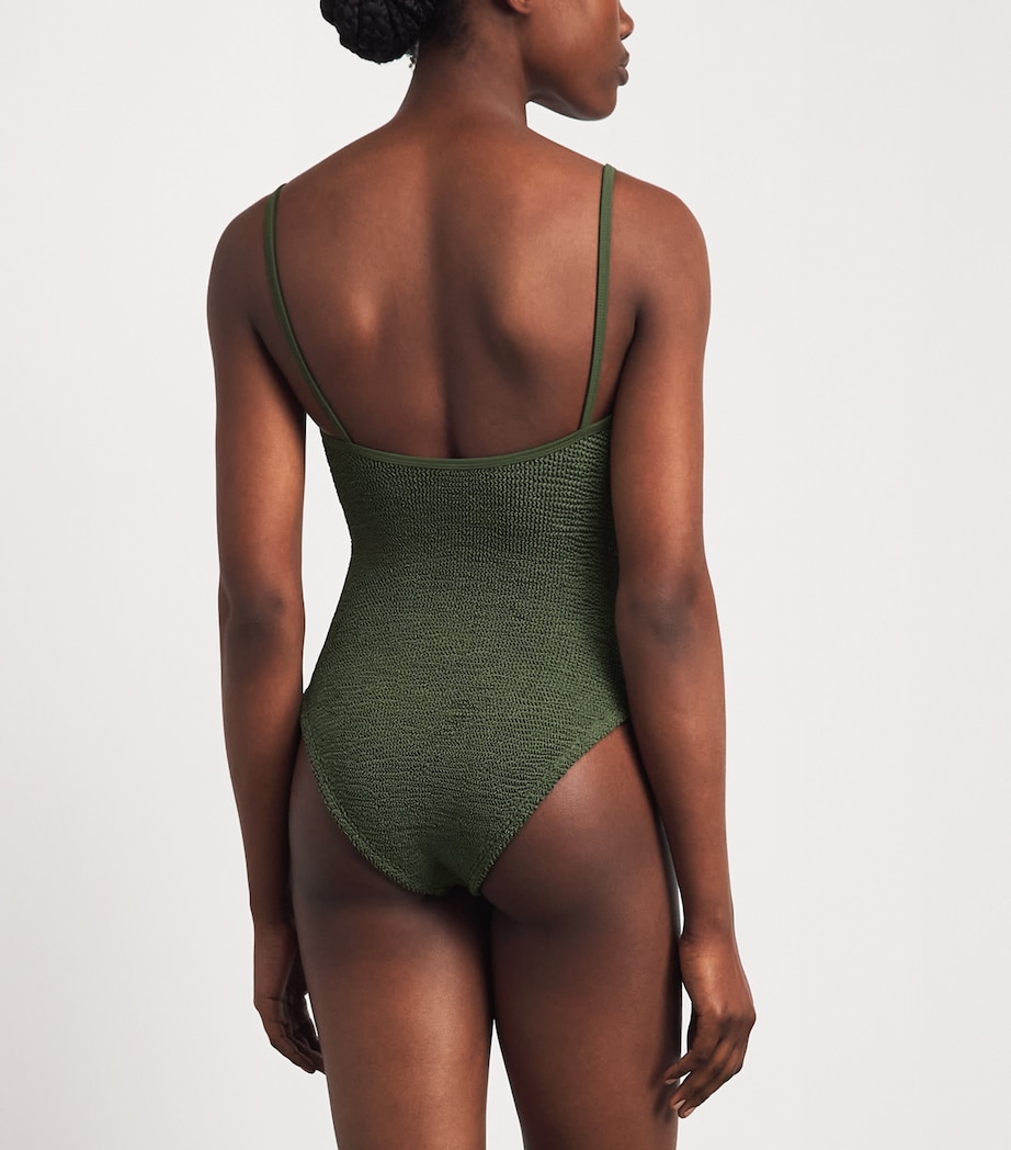 Hunza G Womens Cut-Out Toni Swimsuit Metallic Khaki Image 4