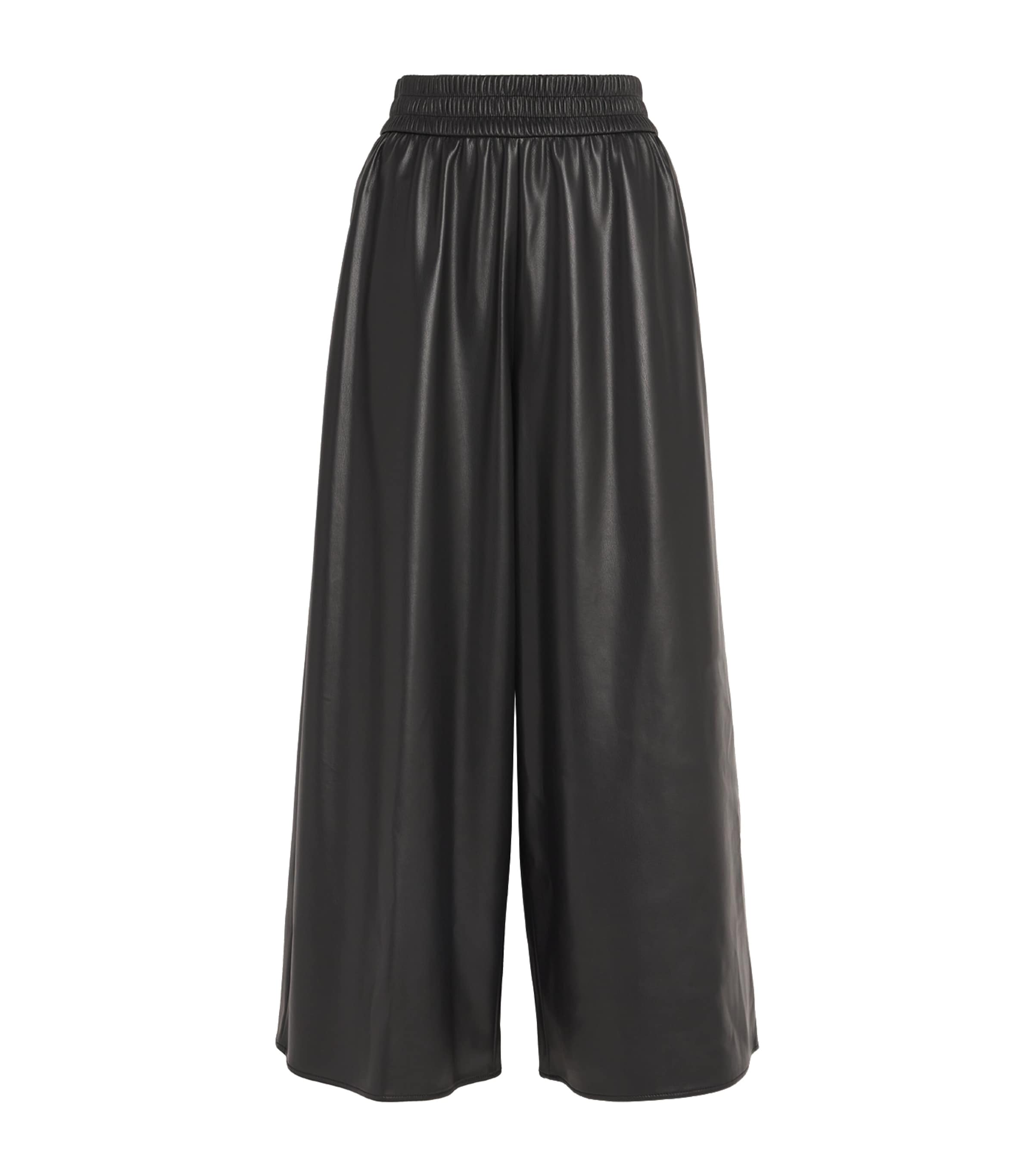 Shop Weekend Max Mara Coated Relaxed Trousers In Black