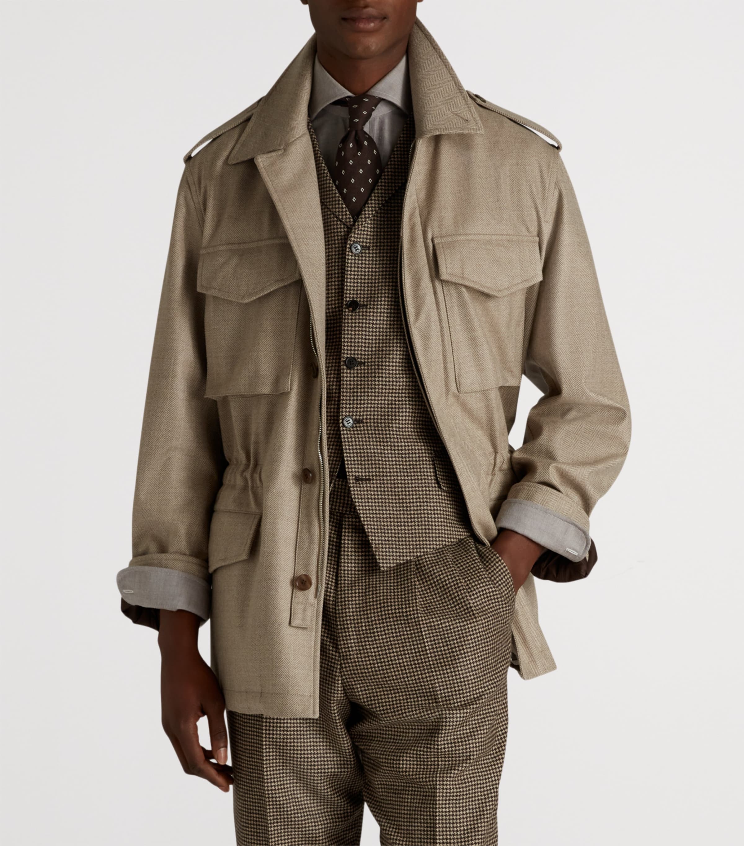 ジャケット・アウター ALFRED DUNHILL - Coat Jacket Dunhill Beige Wool Field Jacket | Harrods US