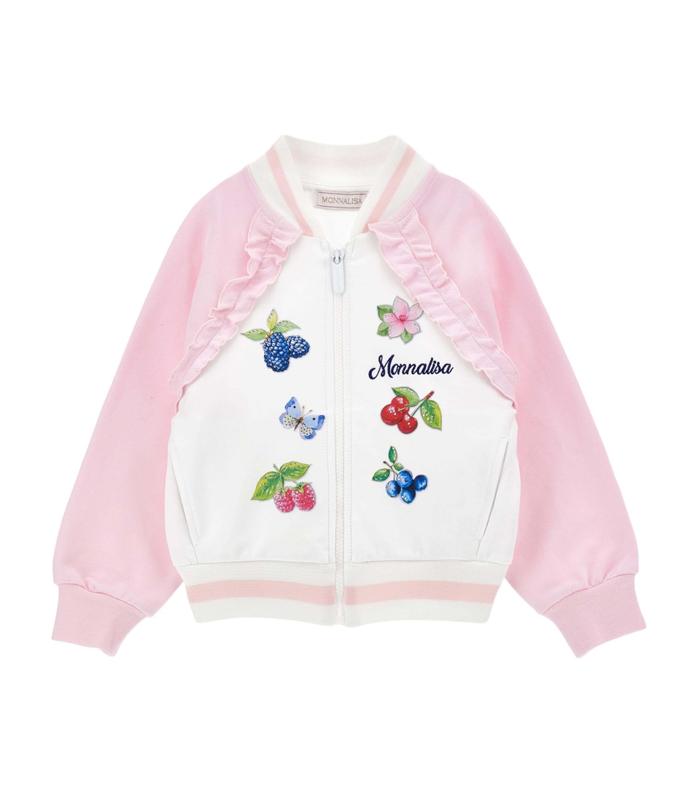 Monnalisa Fruit-print Sweatshirt In Pink