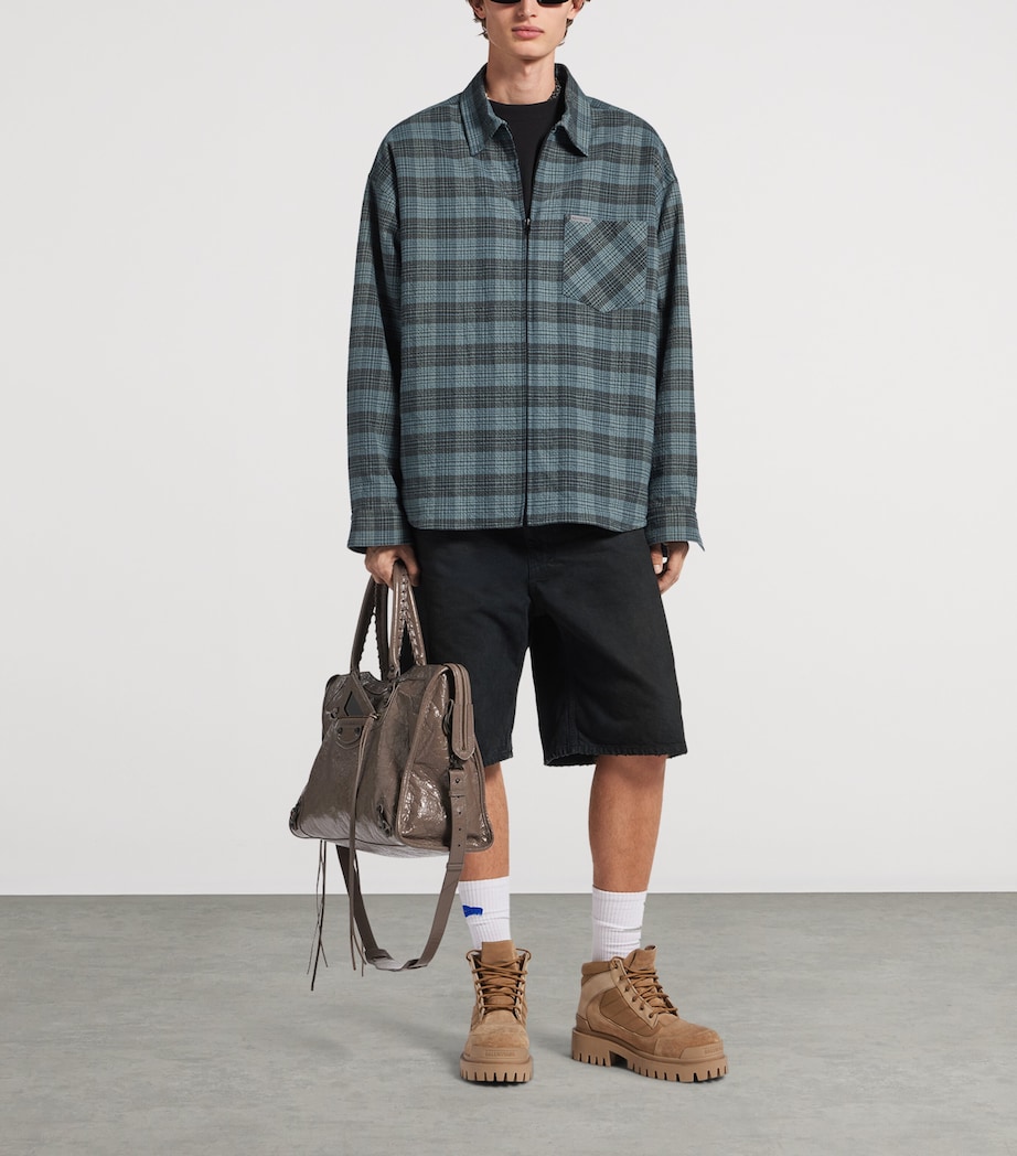 Balenciaga Mens Check Padded Overshirt Image 2