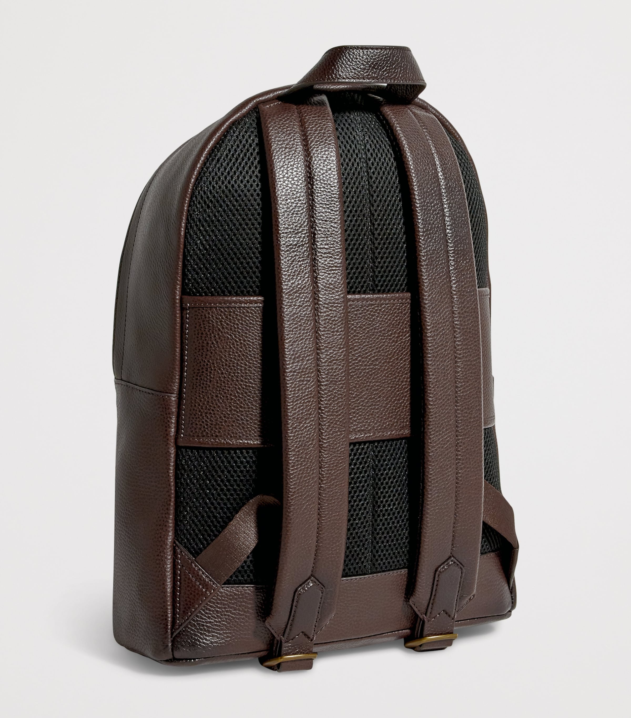 Leather Logo Backpack DARK BROWN Image 3
