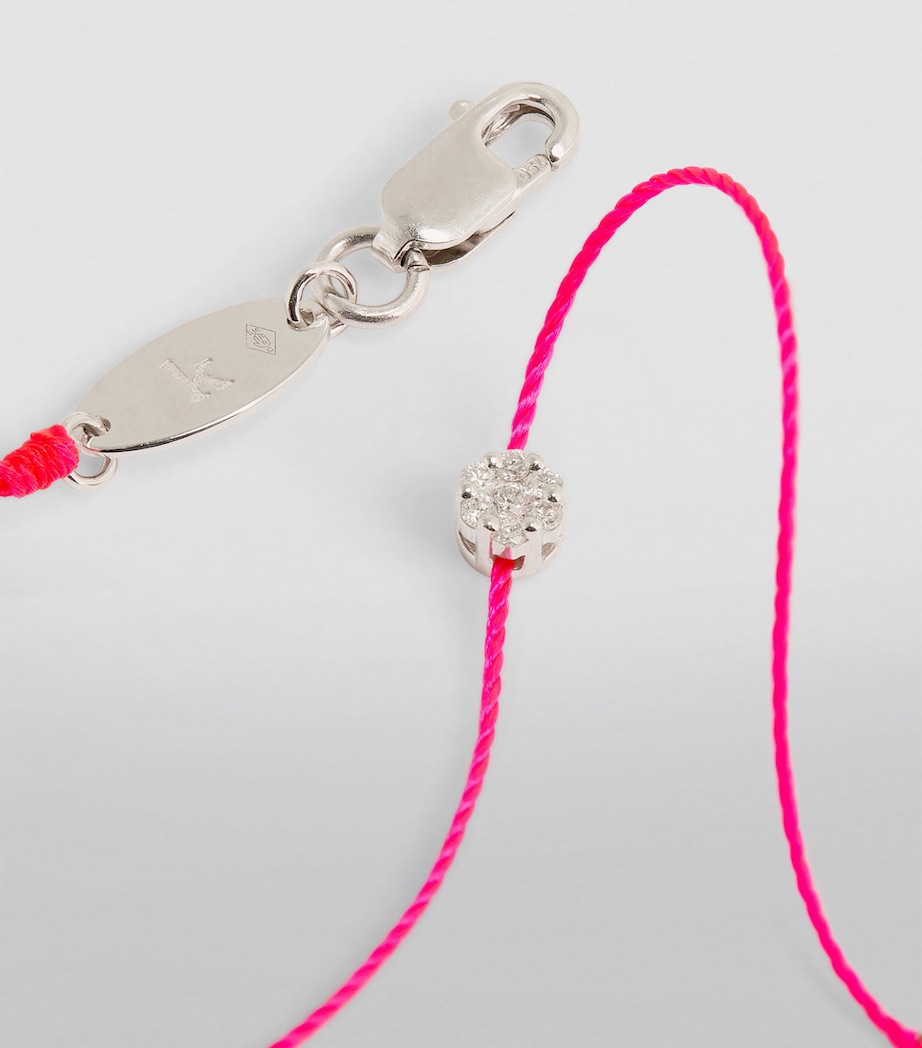 White Gold and Diamond Illusion Bracelet NEON PINK Image 5