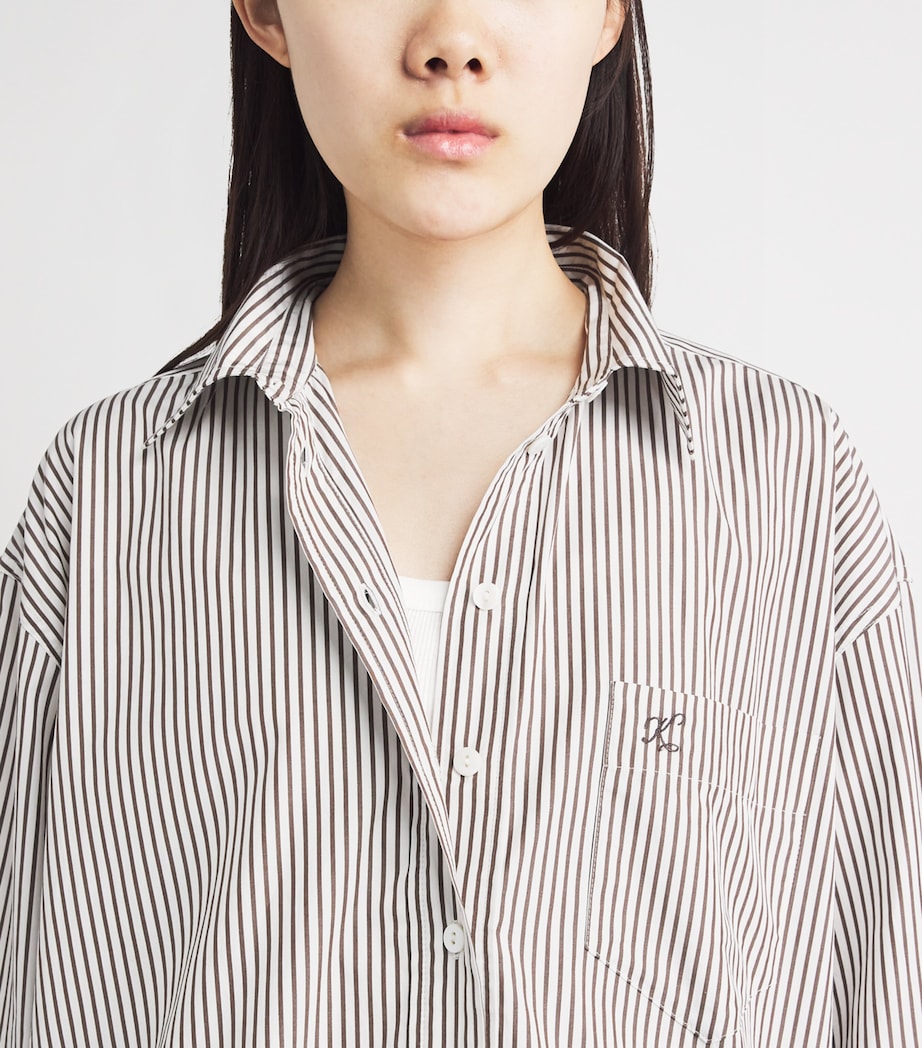 Suzie Kondi Womens Cotton Poplin Stripe Kappa Shirt Truffle Stripe Image 3