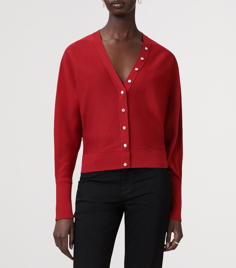 Wool Honor V-Neck Cardigan CRIMSON RED Image 6