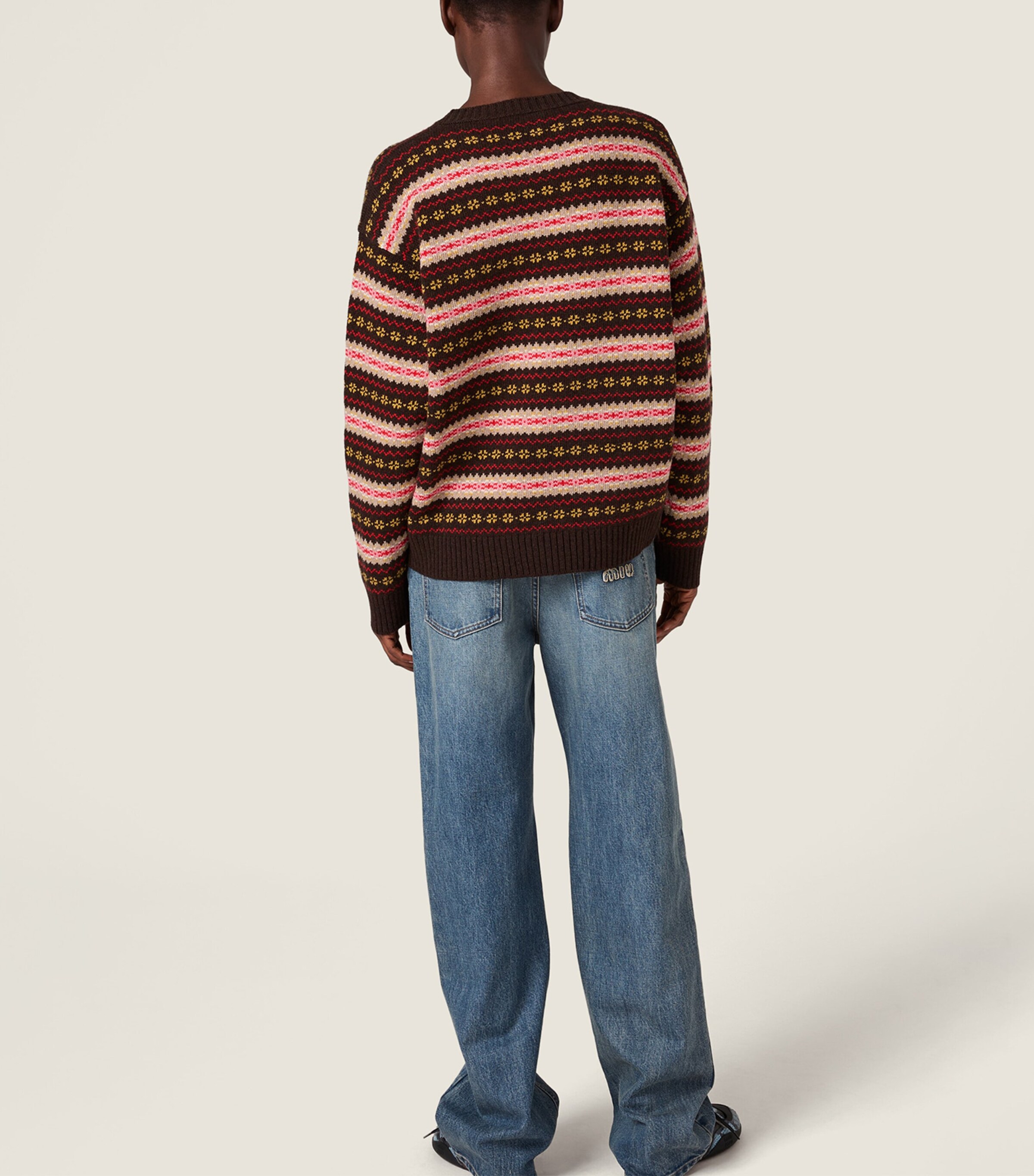 Miu Miu Womens Wool Fair Isle Sweater Image 3