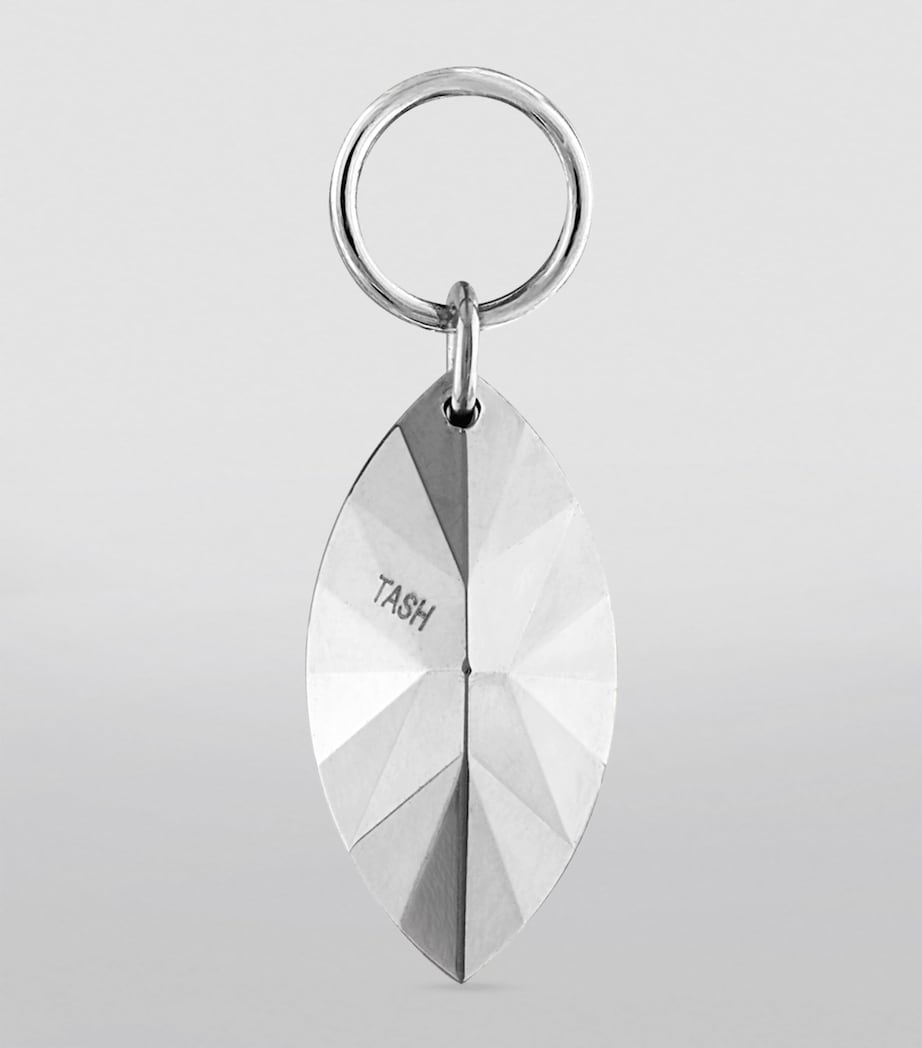 Faceted Gold Marquise Charm (9mm) WHITE GOLD Image 4