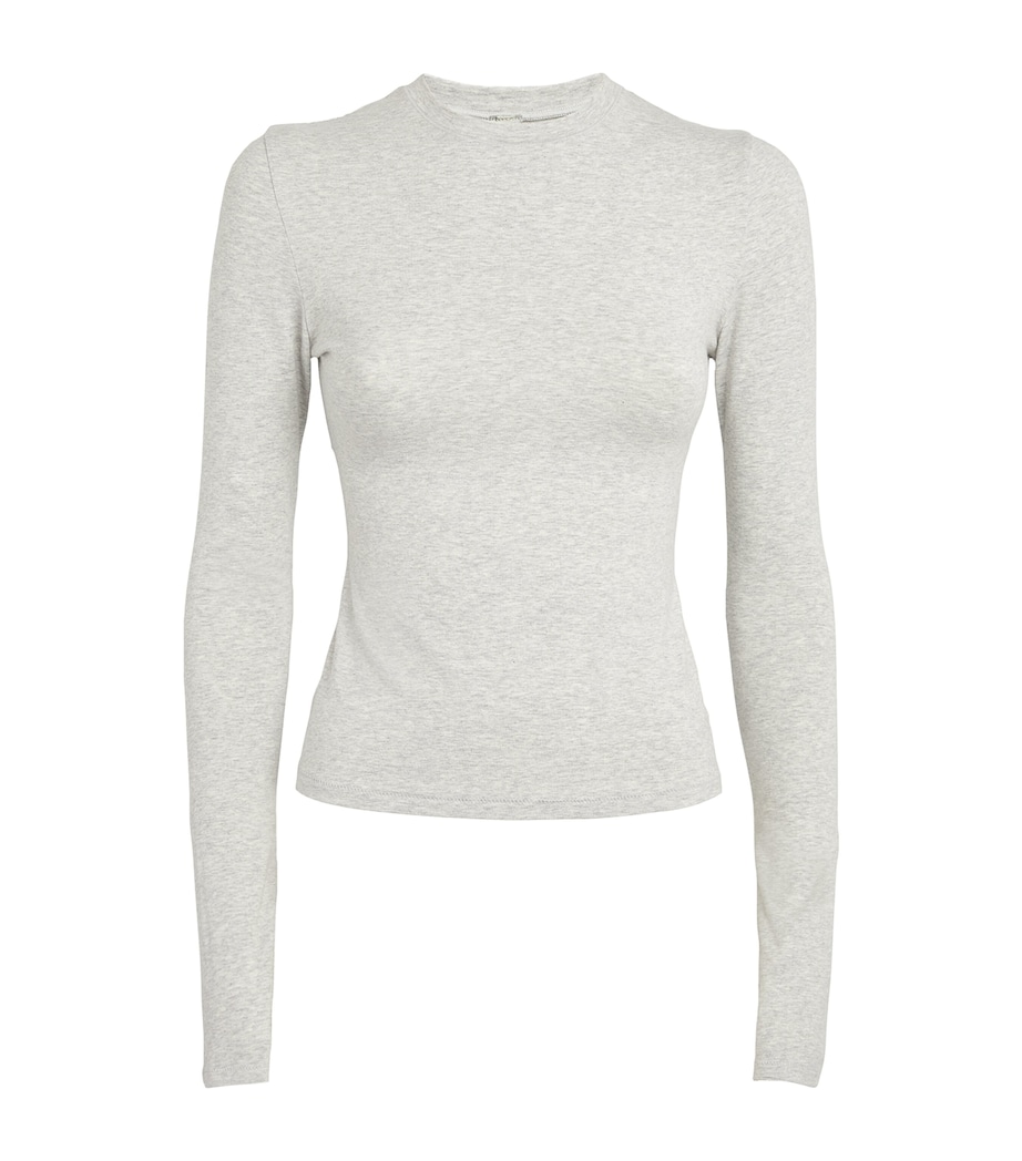 Cotton Jersey Long-Sleeve T-Shirt LIGHT HEATHER GREY Image 1