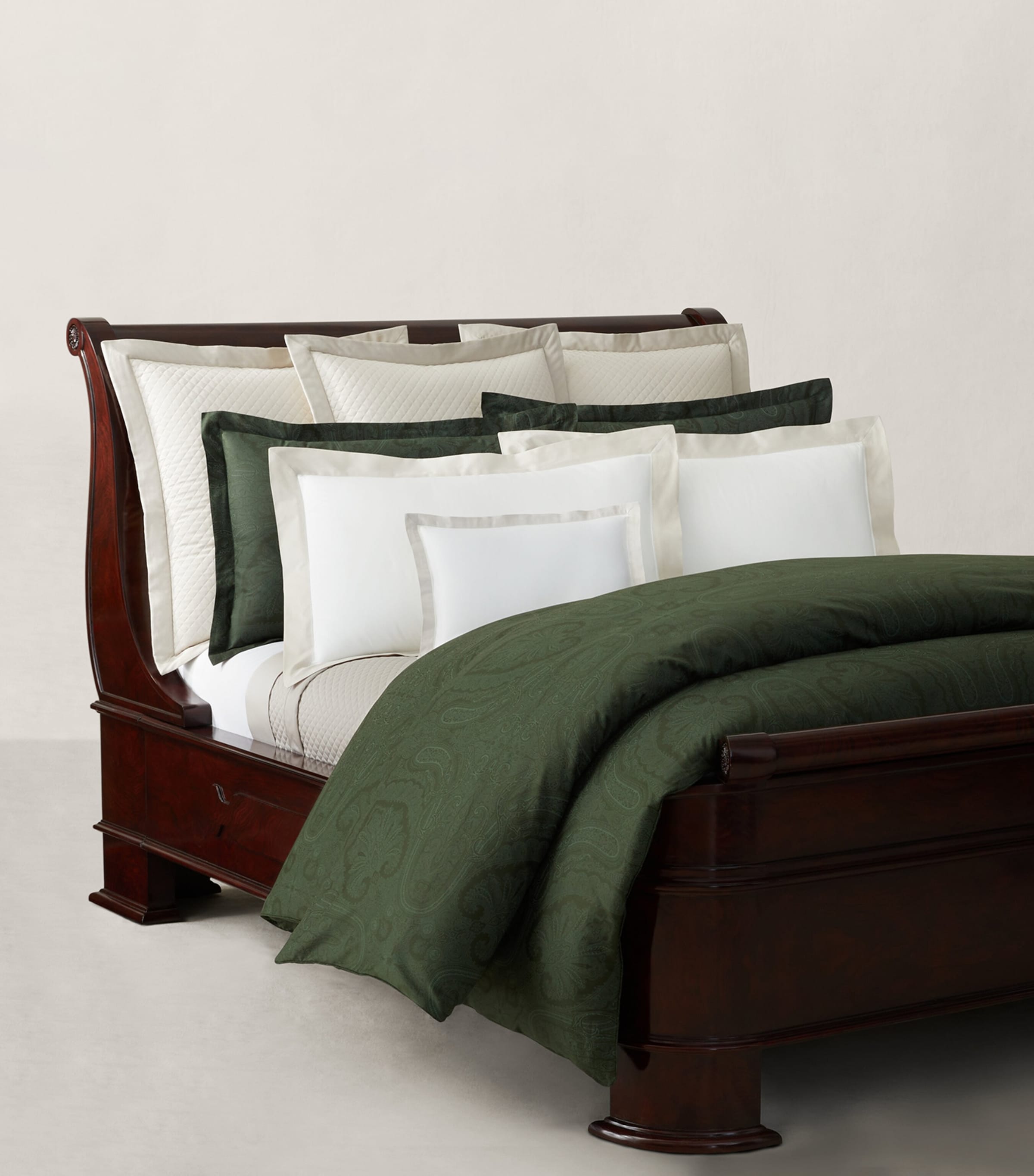 Shop Ralph Lauren Doncaster King Oxford Pillowcase In Green