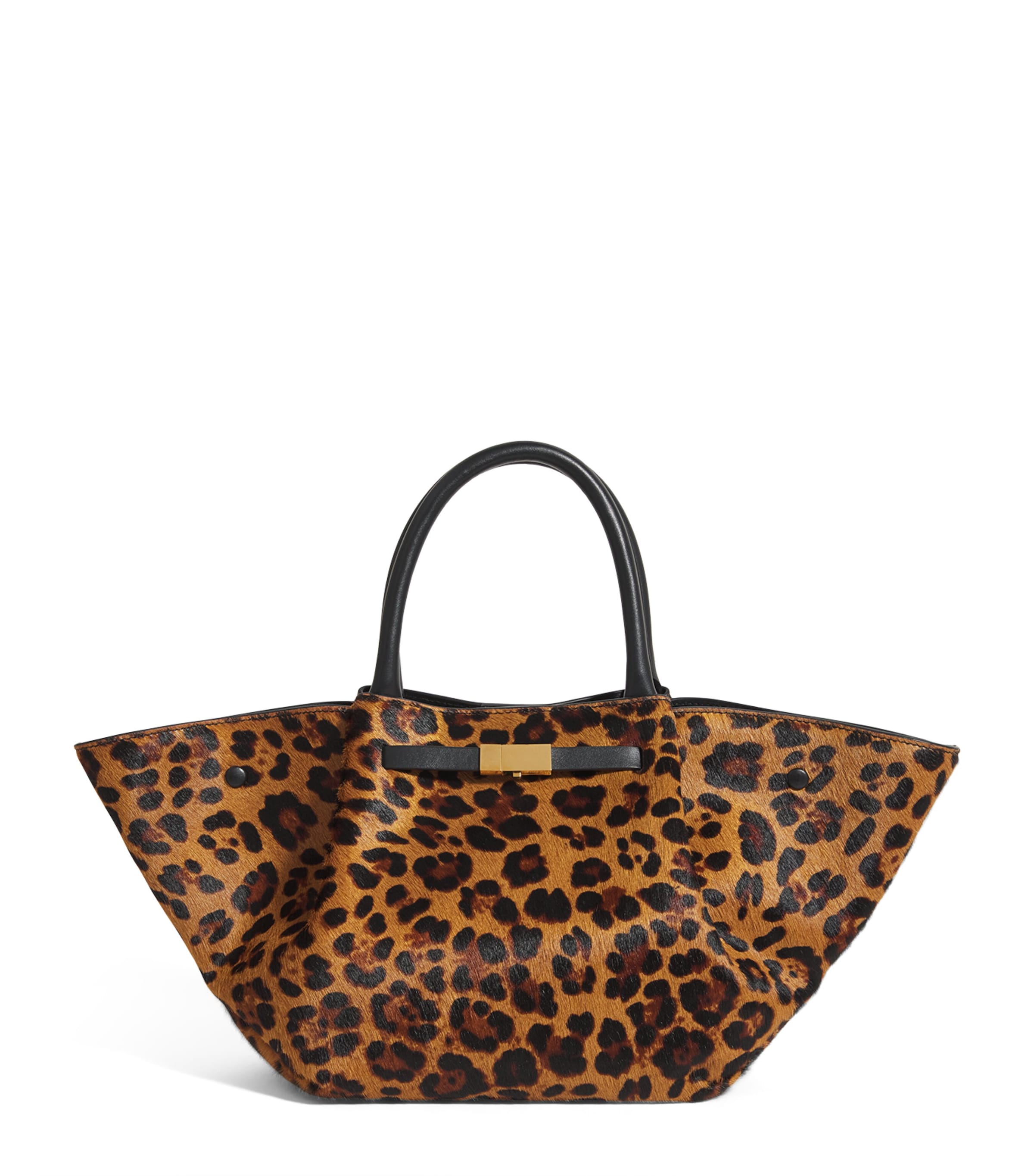 Demellier Medium Leopard-effect Calf Hair New York Tote Bag In Brown