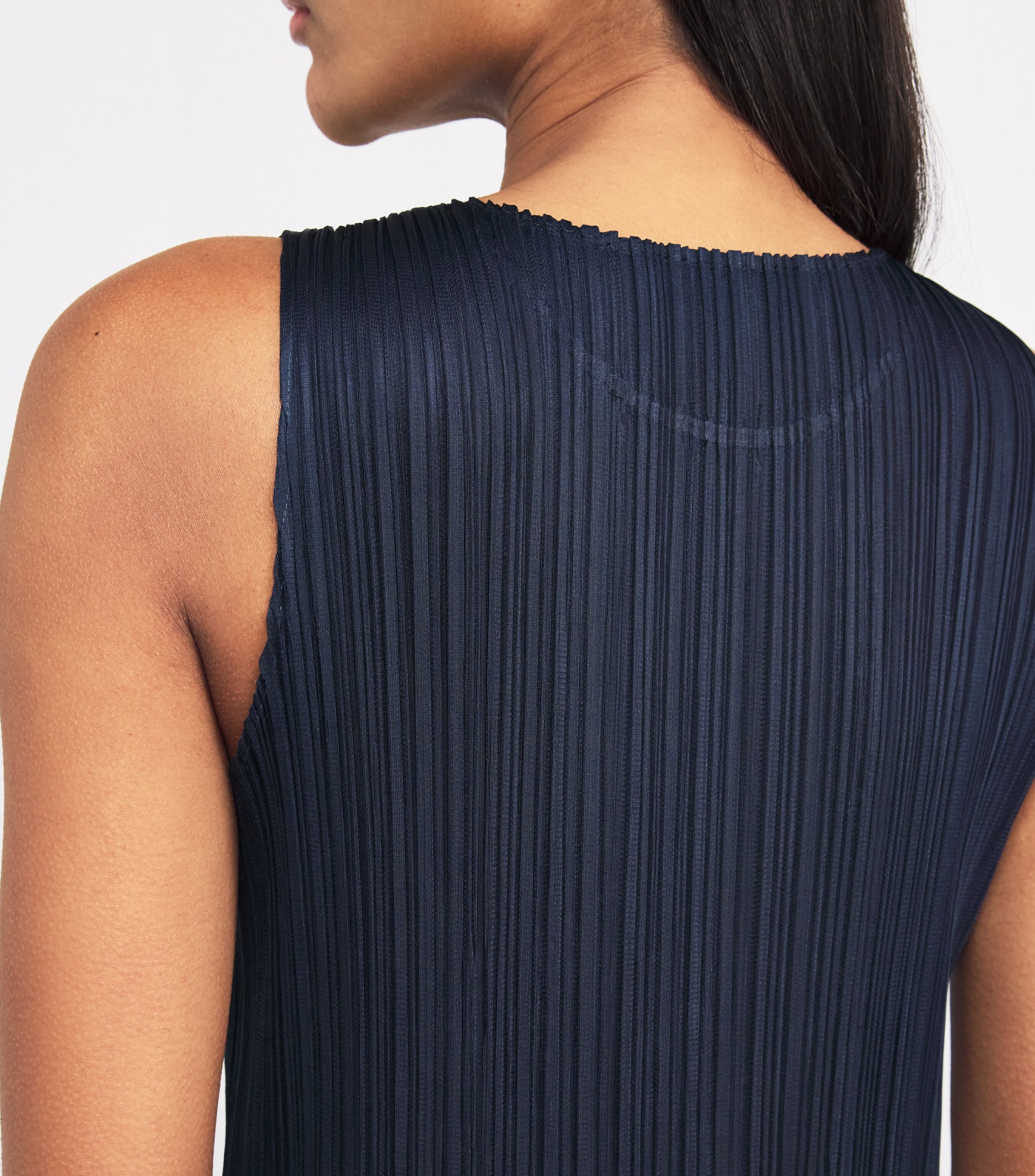 Pleats Please Issey Miyake Navy New Colorful Basics 4 Midi Dress