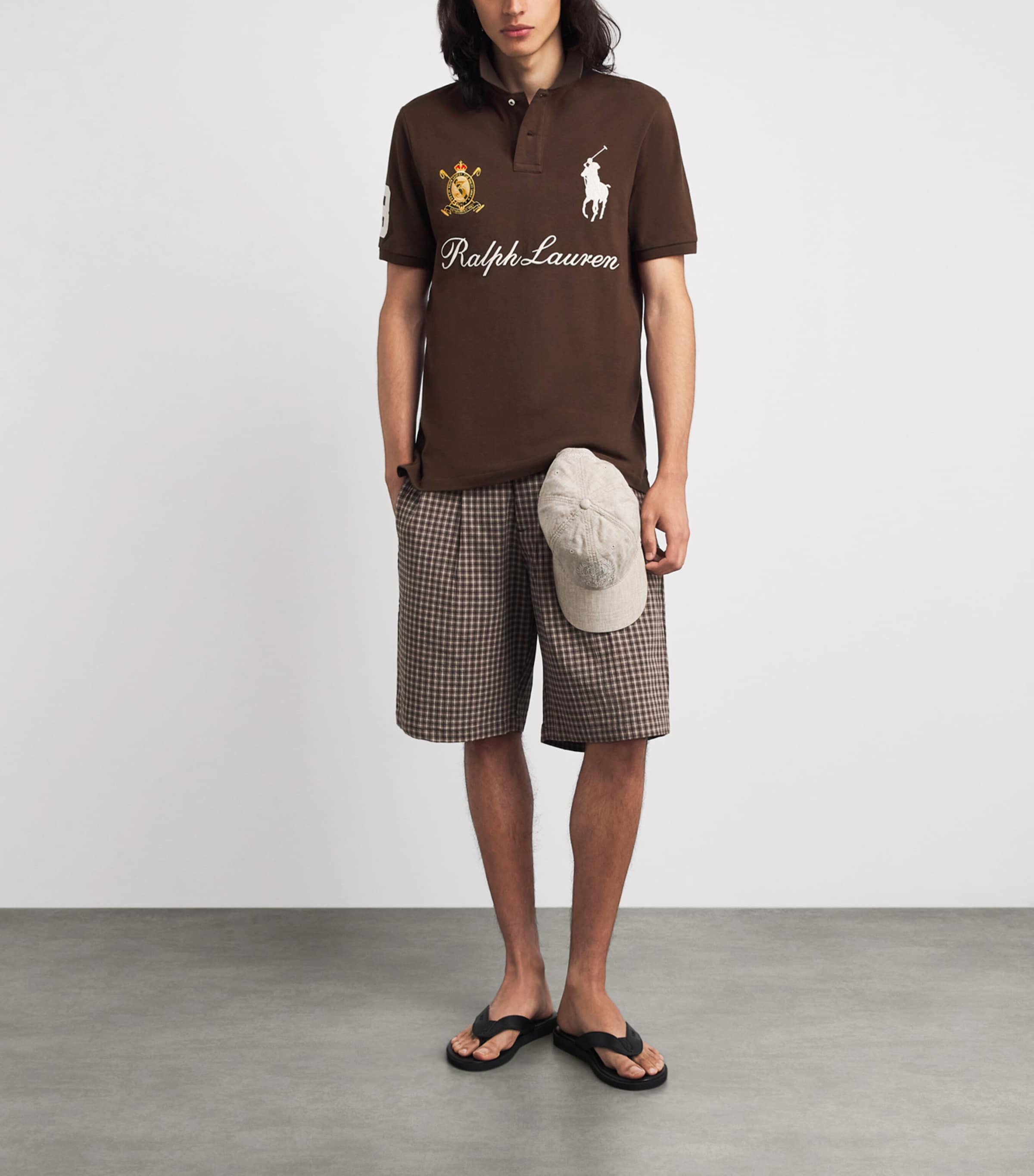 Polo Ralph Lauren Mens Mesh Signature Logo Polo Shirt Nutmeg Brown Image 2