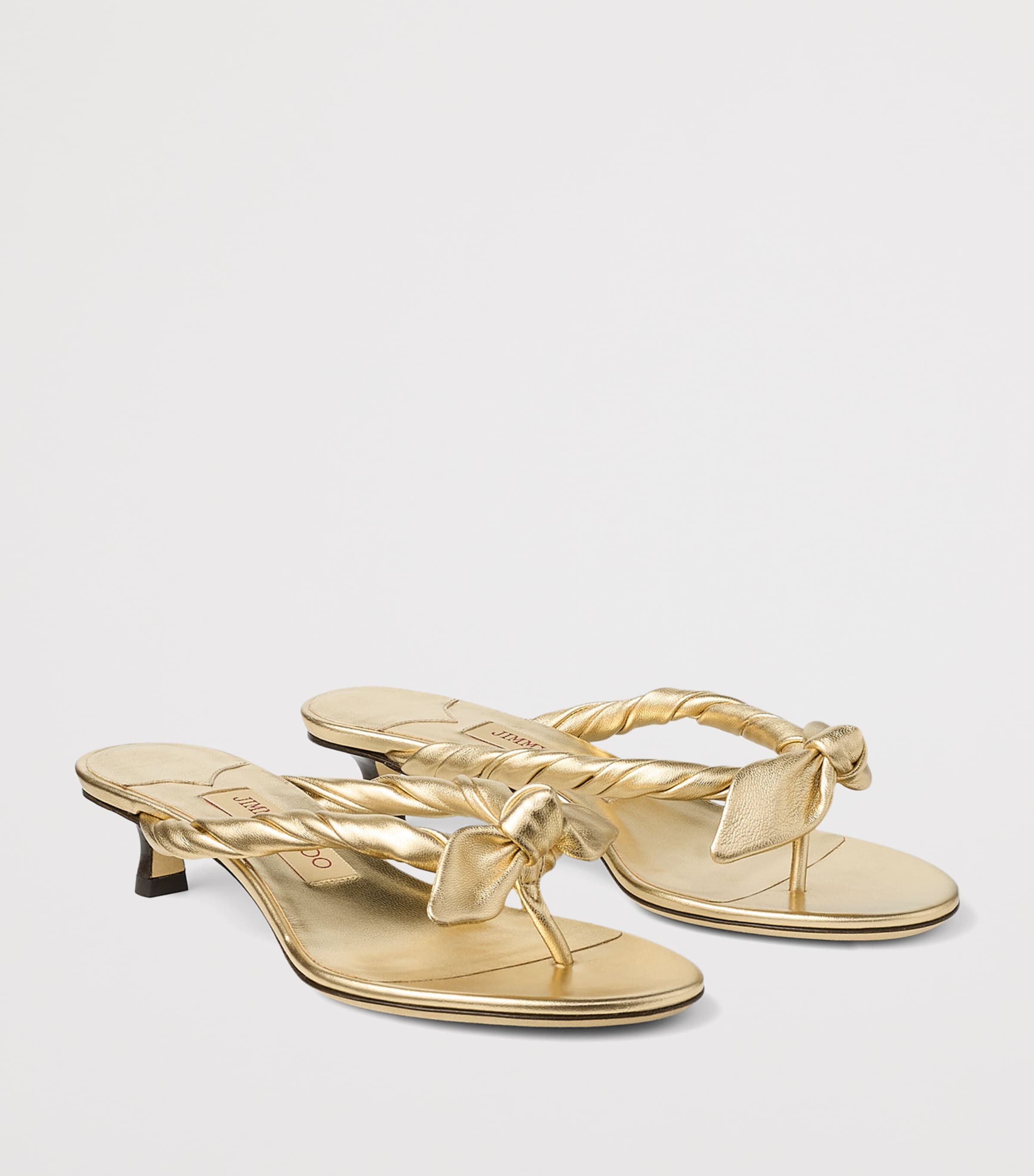 Jimmy Choo Liss 35 Leather Mules Gold/gold Image 2