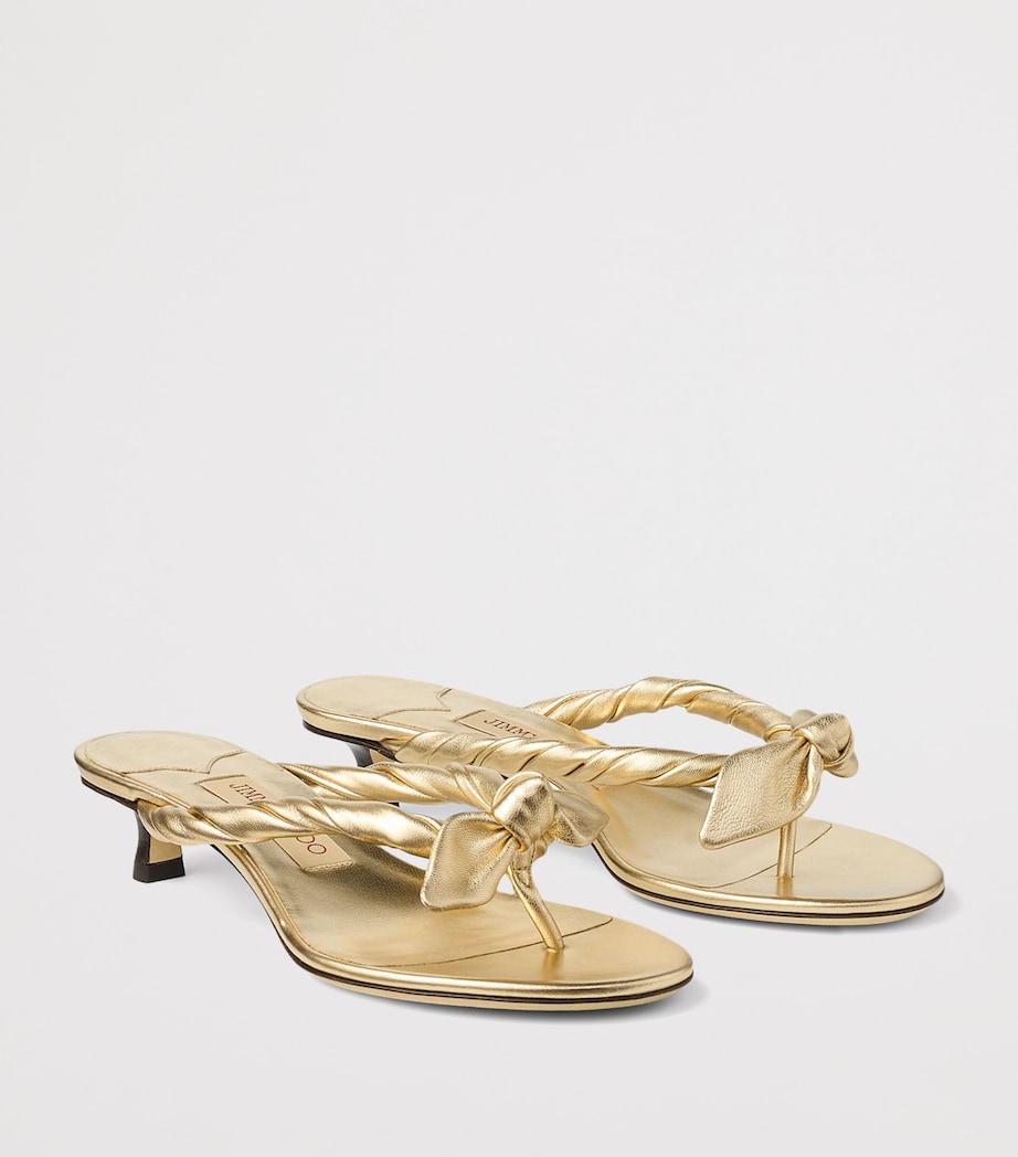 Jimmy Choo Liss 35 Leather Mules Gold/gold Image 2