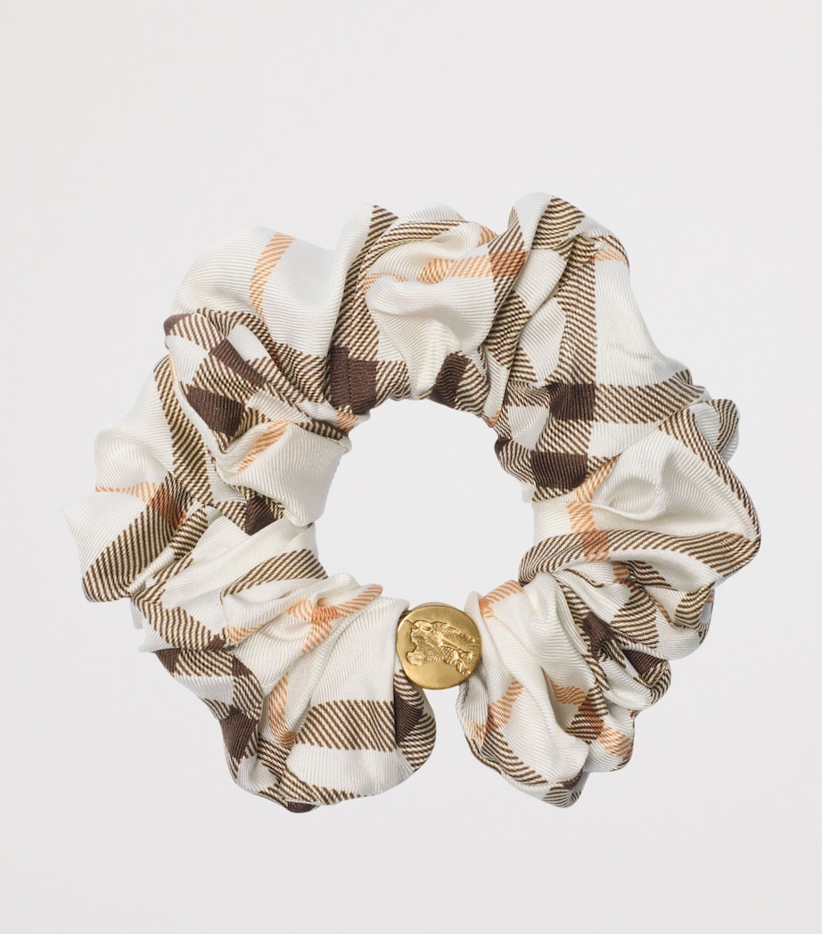 Silk Check Scrunchie PEBBLE BEIGE IP CHEC Image 2