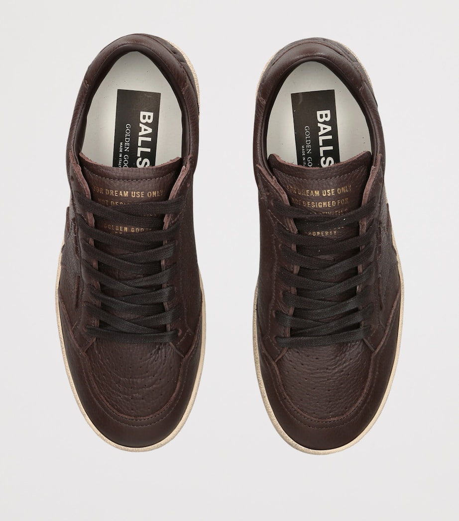 Golden Goose Leather Ball Star Sneakers Dark Brown Image 3