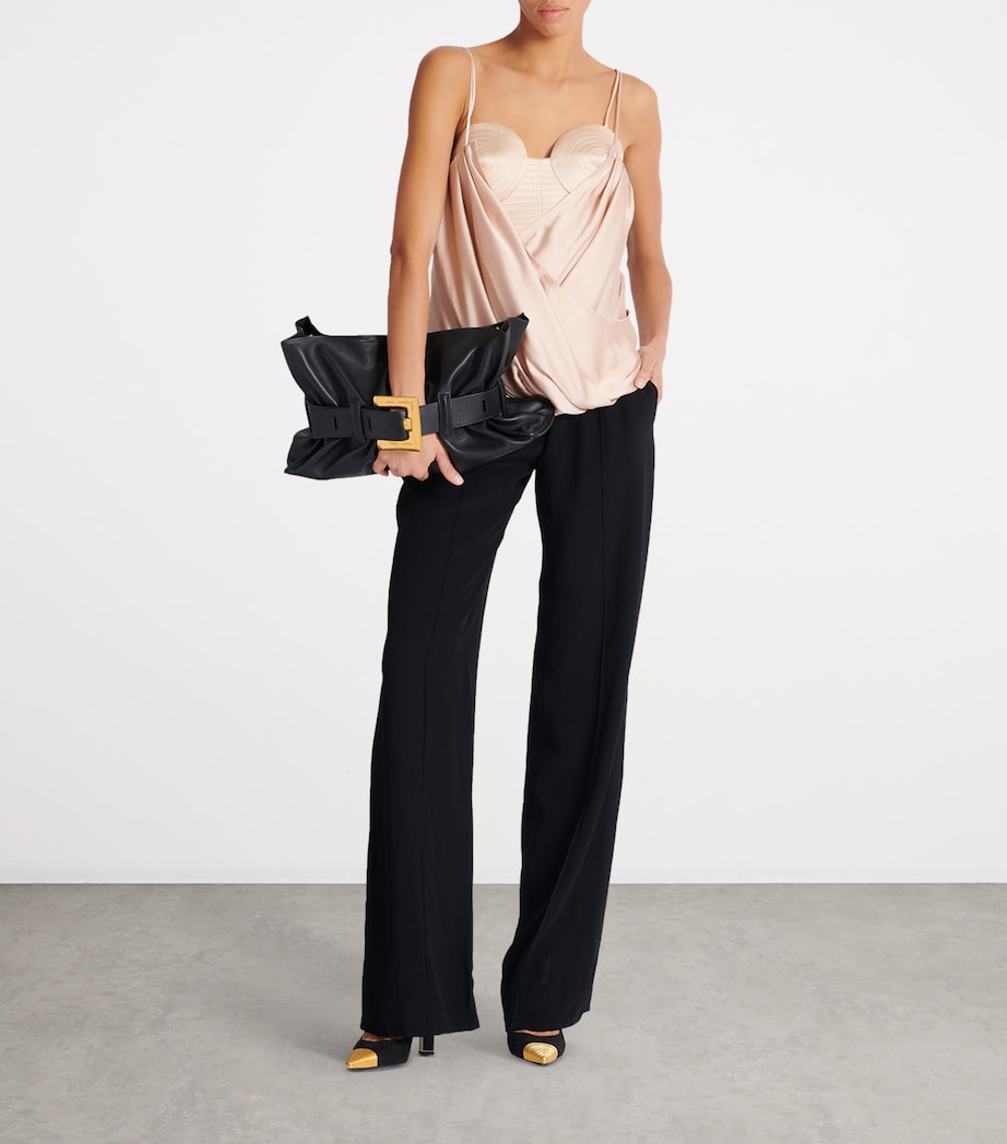 Silk Strappy Bustier Top GTF BEIGE Image 5