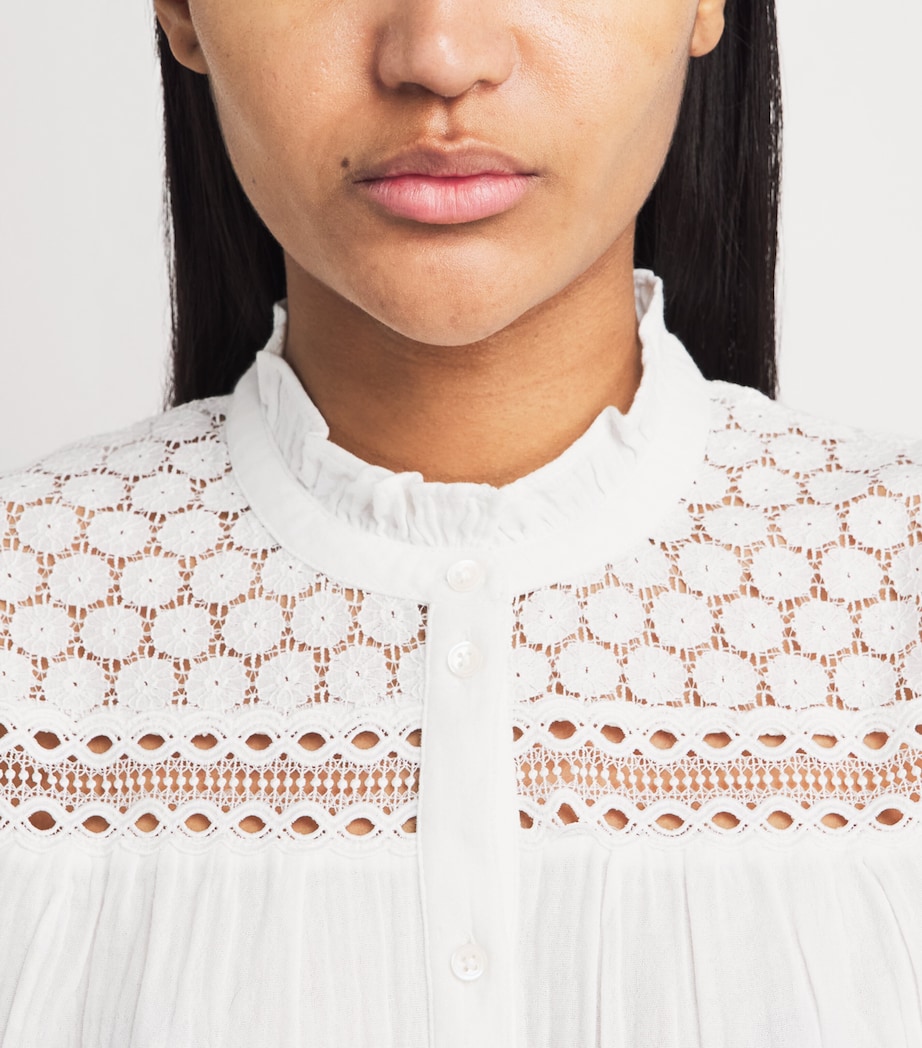 ME+EM Womens Cotton Cheesecloth Blouse Soft White Image 3