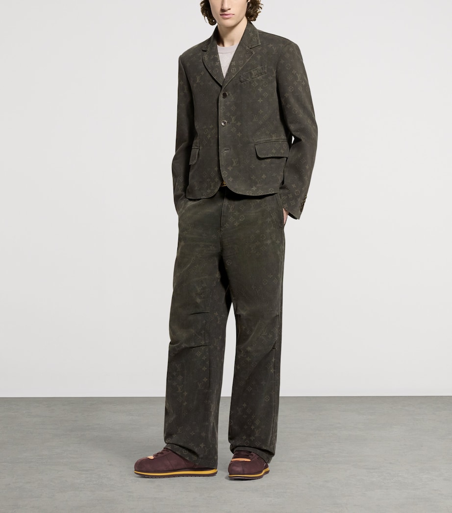 Waxed Denim Trousers DARK KHAKI GREEN Image 4