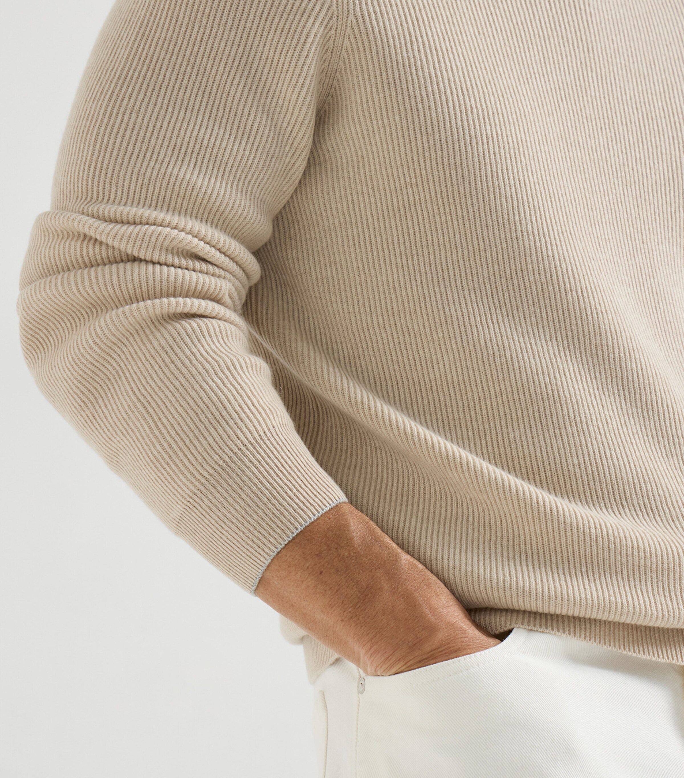 Brunello Cucinelli Mens Cashmere Ribbed Sweater Image 6