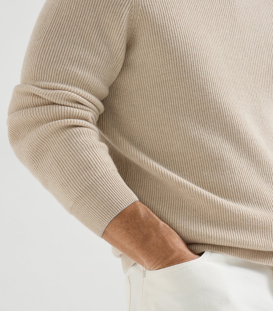 Brunello Cucinelli Mens Cashmere Ribbed Sweater Image 6