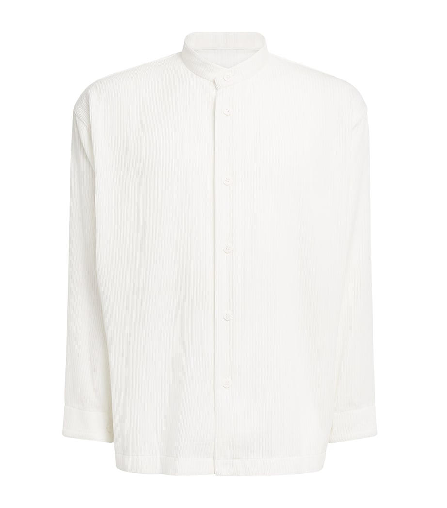 IM MEN Mens Pleated Shirt Off White Image 1
