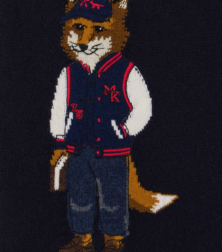 Bonpoint x Maison Kitsuné Wool Fox Sweater (14 Years) Marine Image 3