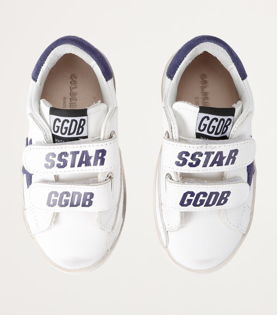 Leather Old School Sneakers WHITE/NAVY Image 4